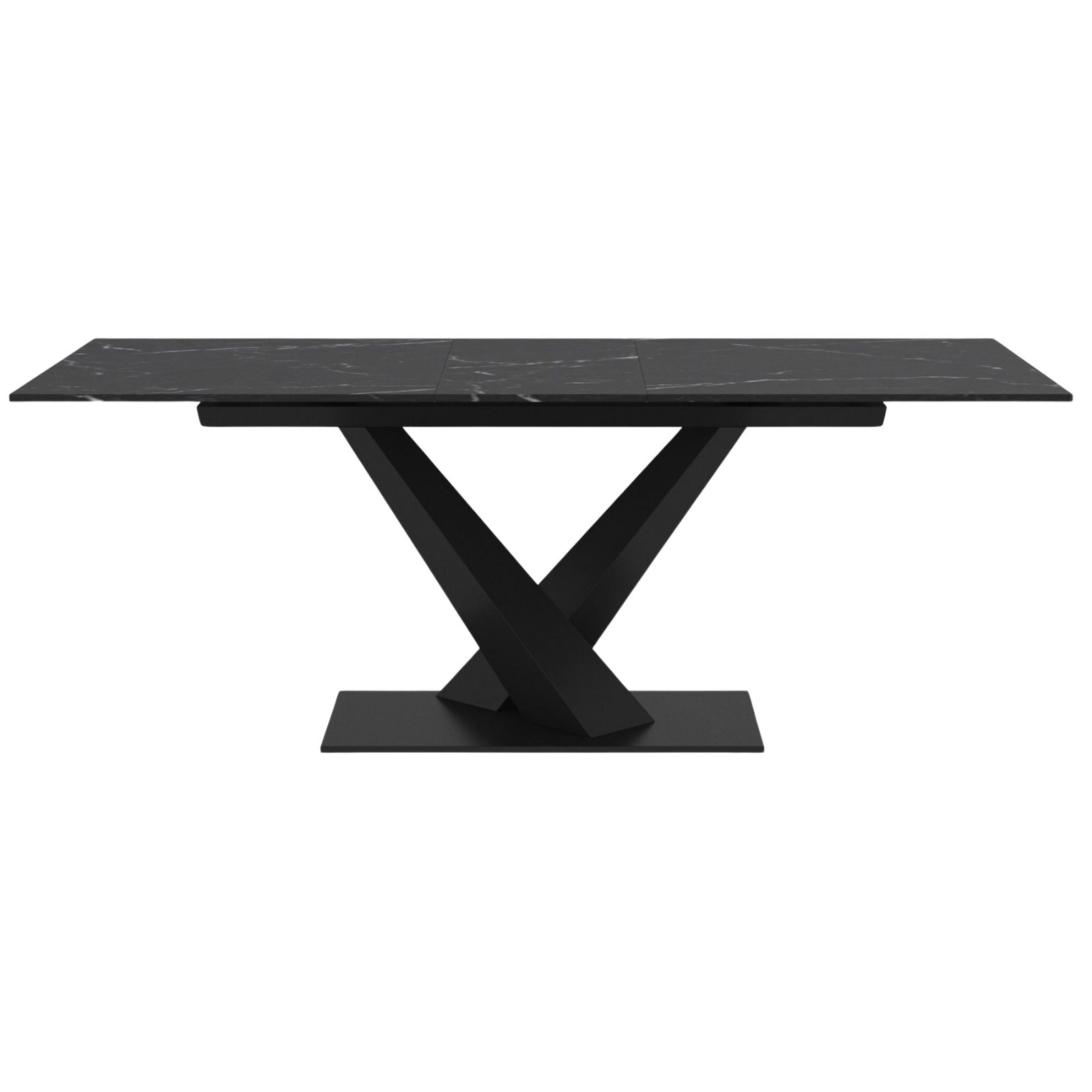 Julius 63"–79" Extension Sintered Stone Dining Table Black