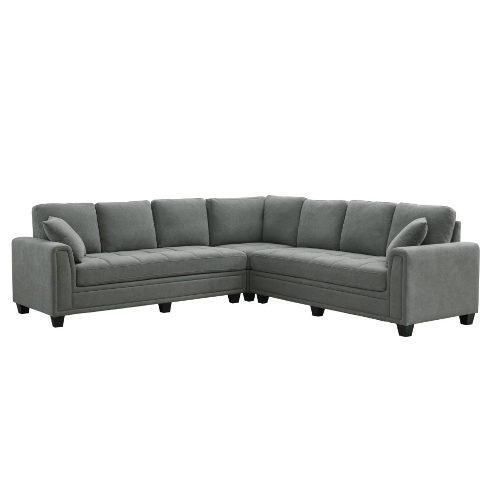 MAZ Kelsier 3-piece sectional sofa with plush cushions and modern design, shown in a contemporary living room setting.
