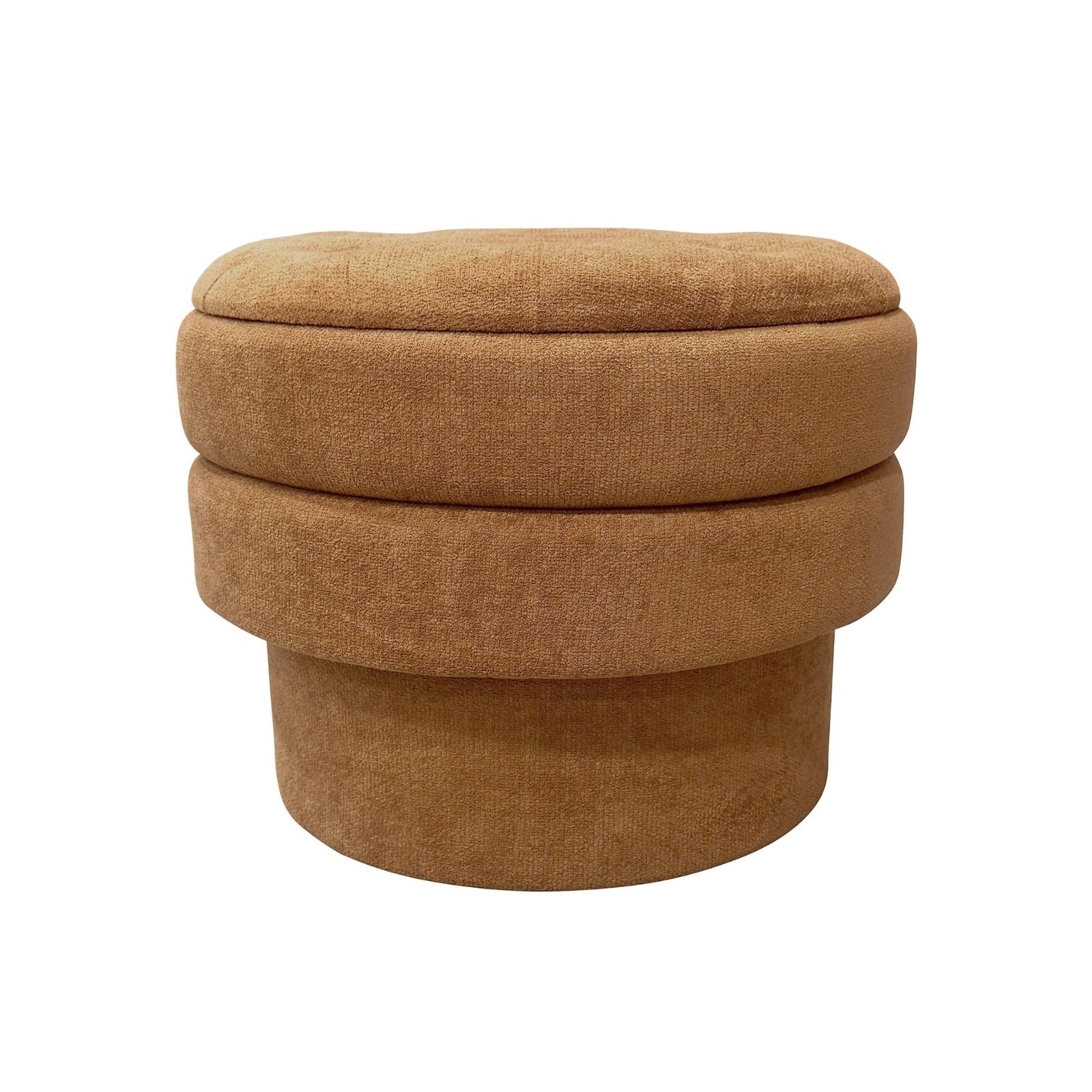 Kepler Round Storage Ottoman in Rust