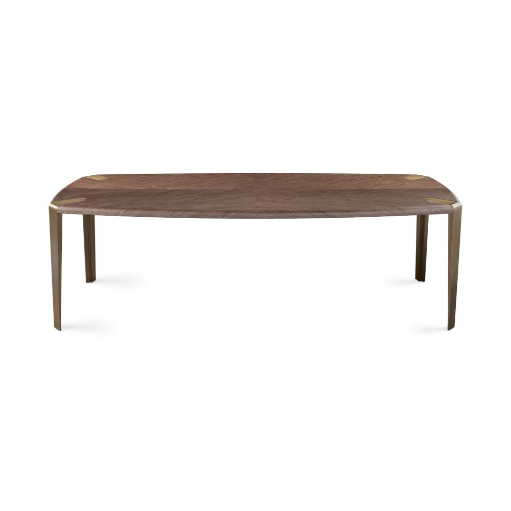 Melody Dining Table Brushed Bronze Steel.