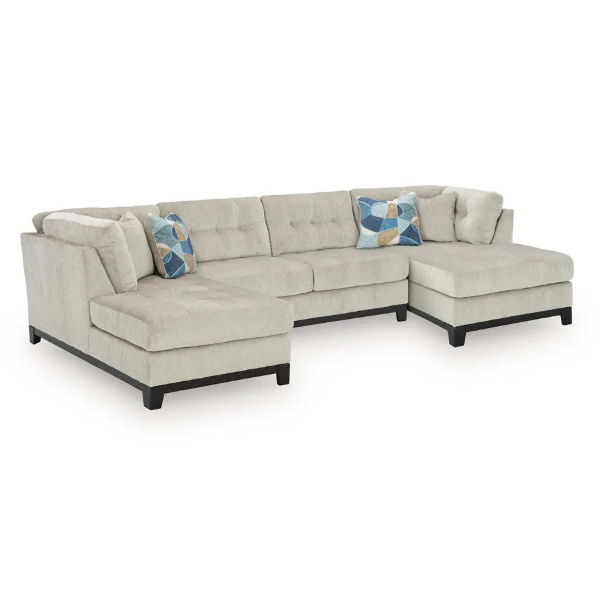 Maxon Place 3-Piece Sectional with 2 Chaise Stone