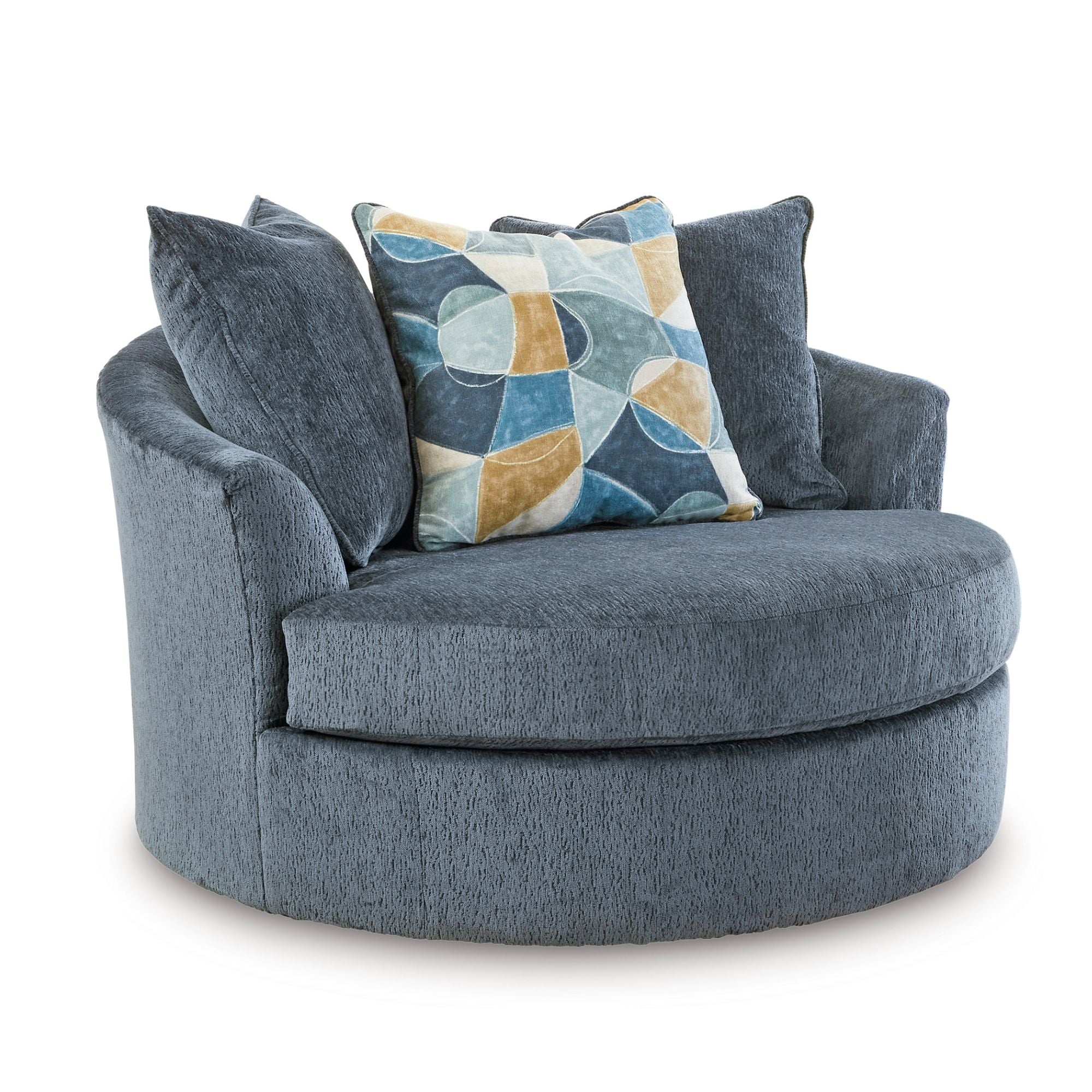Maxon Place Oversized Swivel Accent Chair Navy