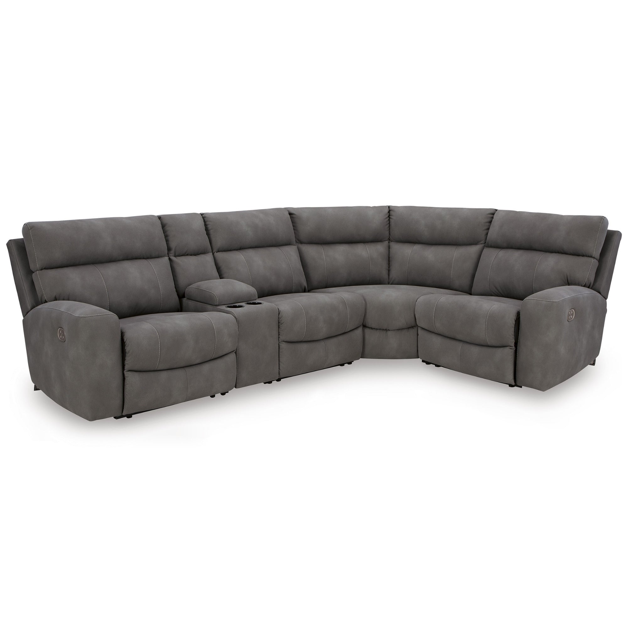 Next-Gen Durapella 5-Piece Power Reclining Sectional with Console Slate