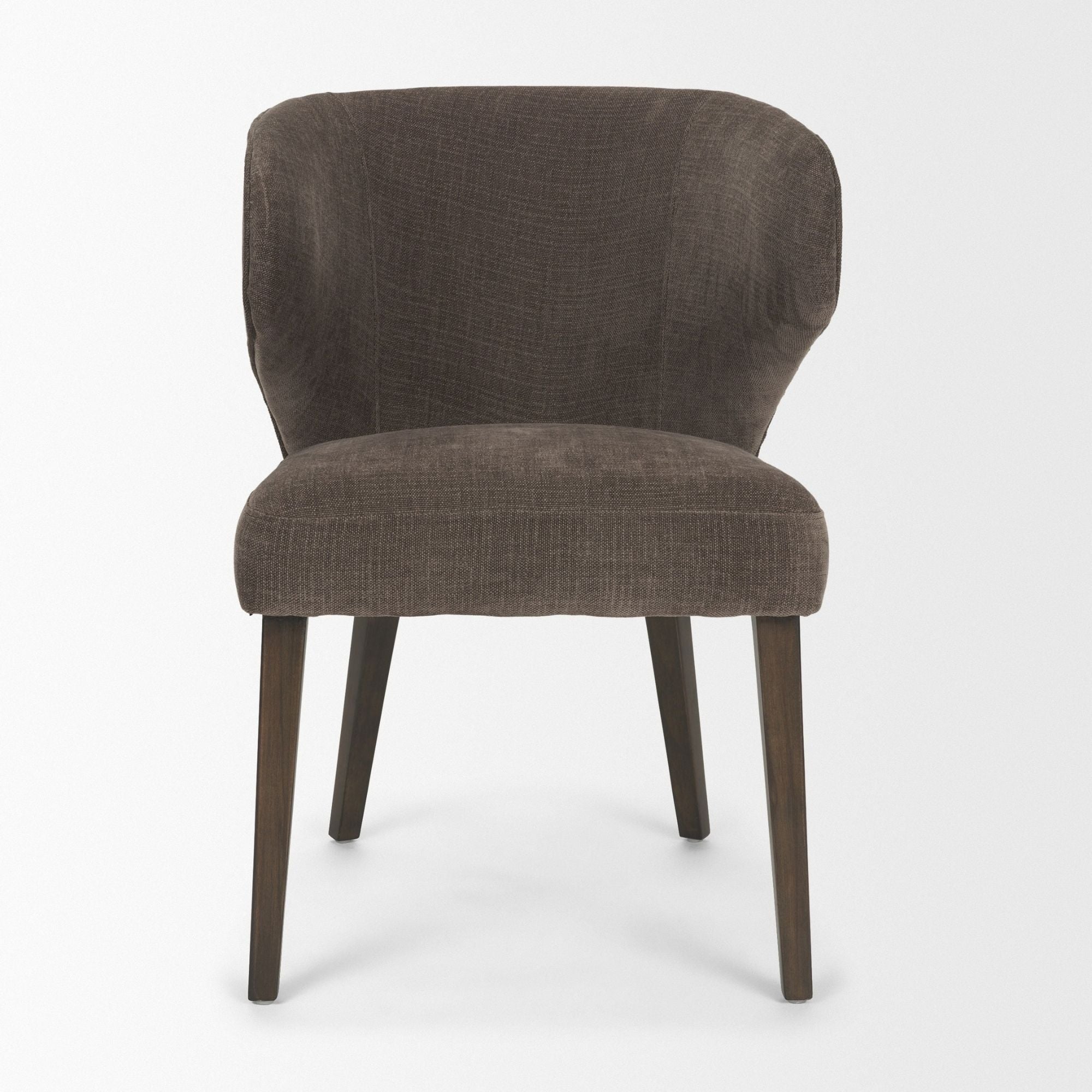 Niles Wingback Fabric Dining Chair Brown/Dark Brown