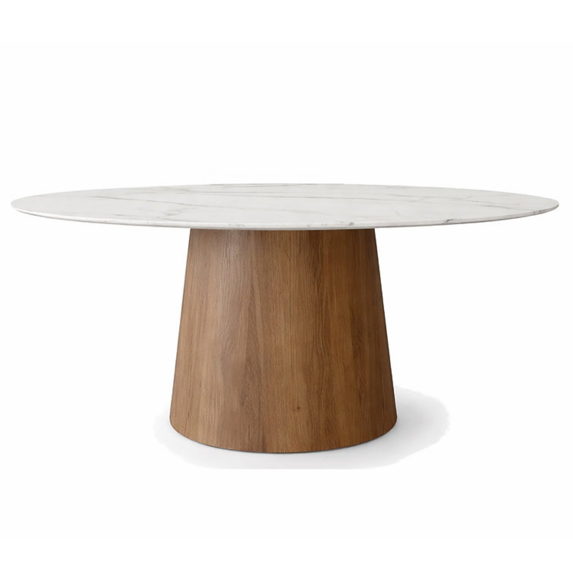 Elite Living oval marble top dining table with sleek oval shape and modern design, perfect for contemporary dining rooms.
