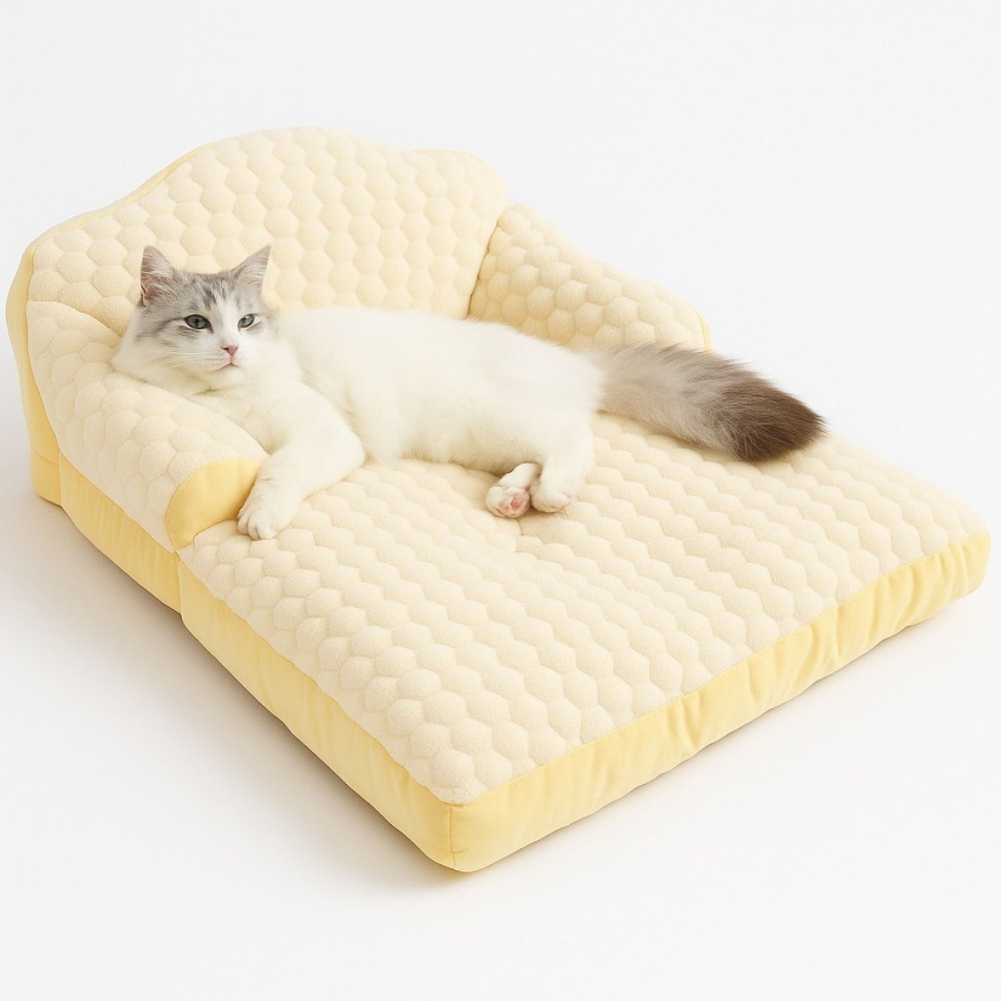 Pet Bed in Cream/Yellow