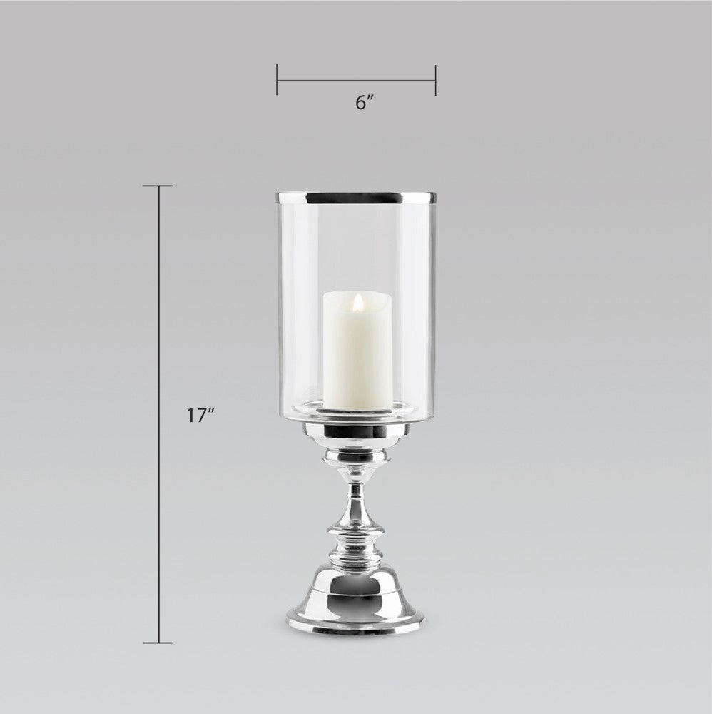 Petra Silver Candle Holders - Set of 2.