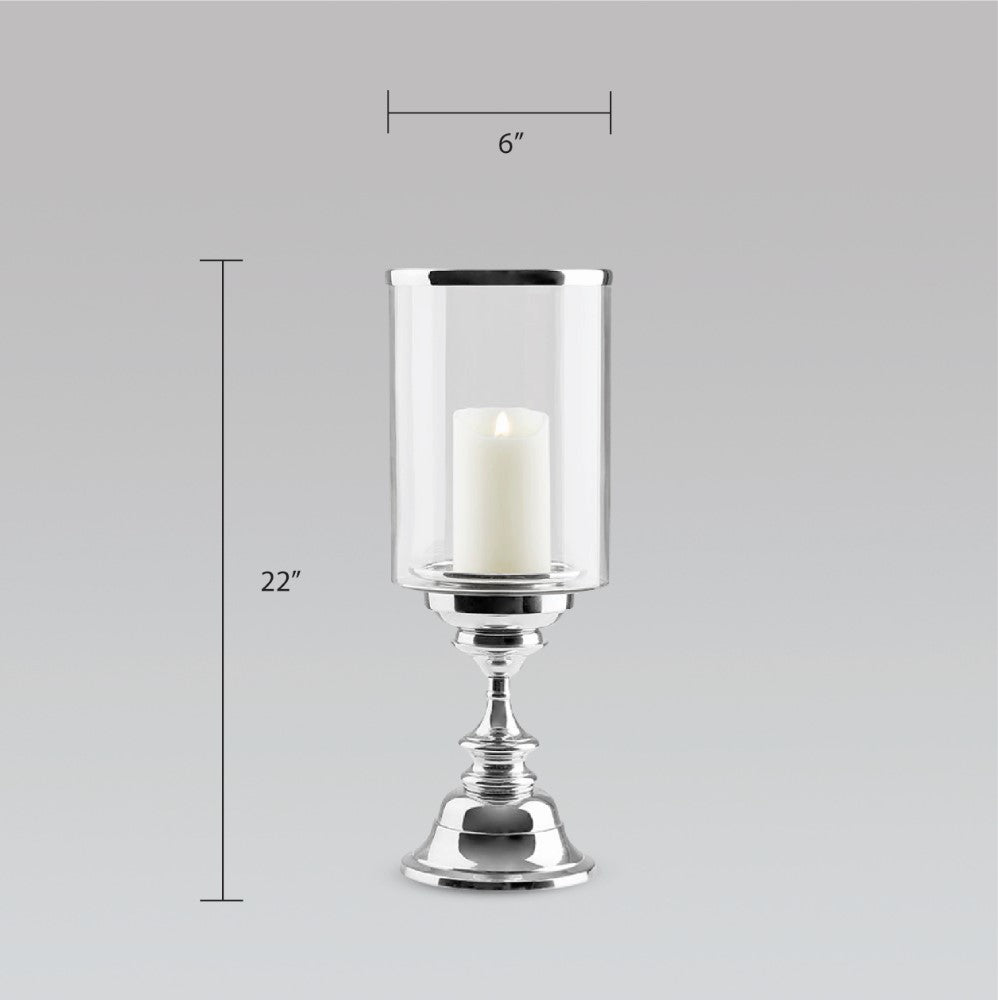 Petra Silver Candle Holders - Set of 2.