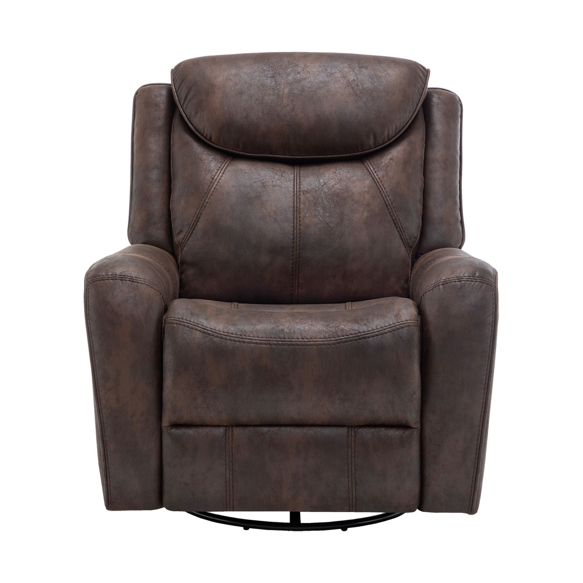 Monarch Specialties Briarwood recliner chair with power recline and swivel glider, featuring built-in USB port for convenient charging.