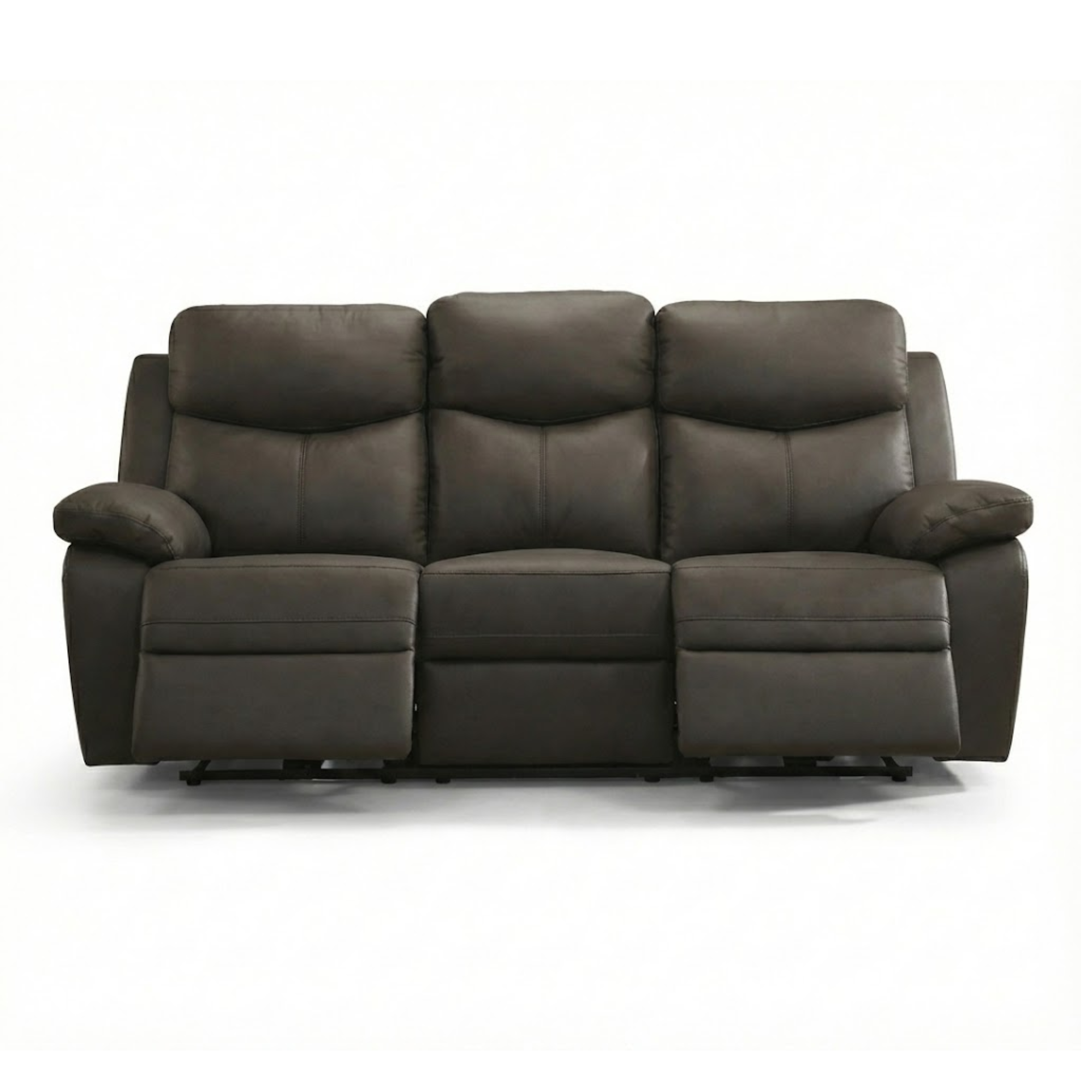 Relaxmax Collection Power Recliner Leather Sofa in Dark Brown