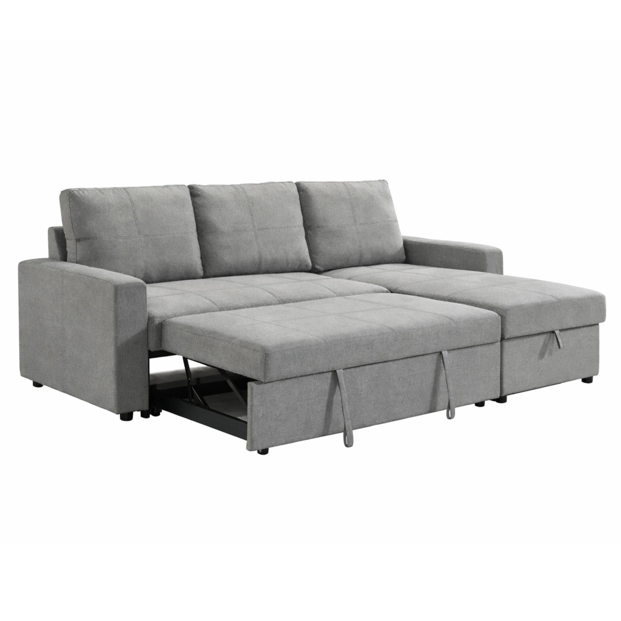Benjamin Reversible Storage Sectional Sleeper in Grey