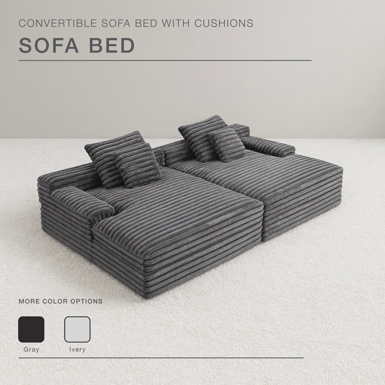 S296 Oversized Loveseat Lounge Sofa in Dark Grey