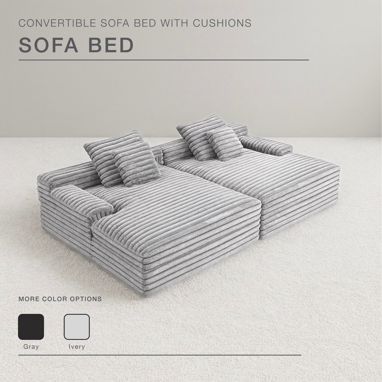 S296 Oversized Loveseat Lounge Sofa in Light Grey