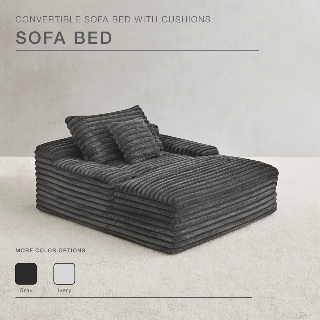 S612 Oversized Cozy Single Lounge Sofa in Dark Grey