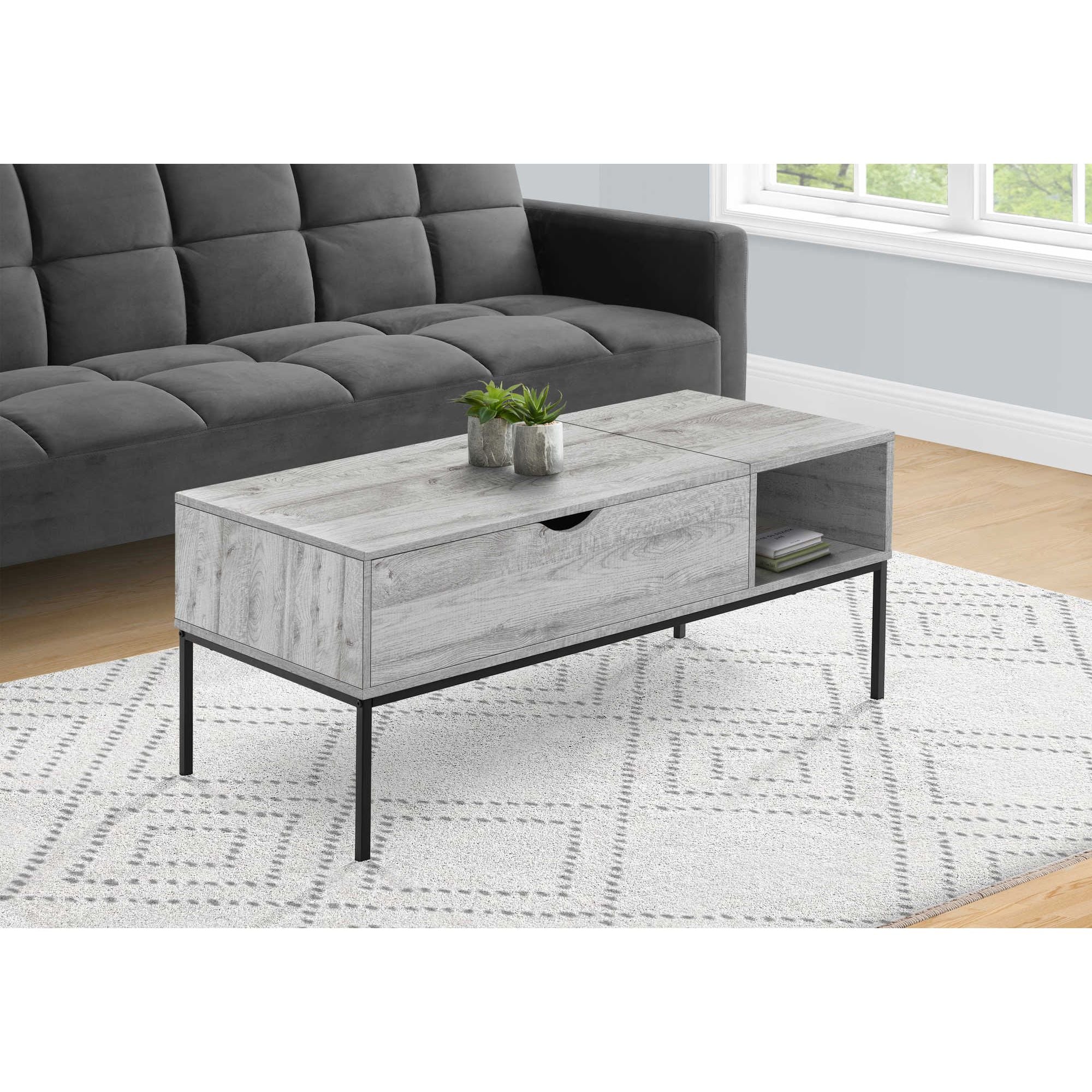 Grey Sable coffee table by Monarch Specialties featuring a modern design with a smooth surface and sturdy legs.