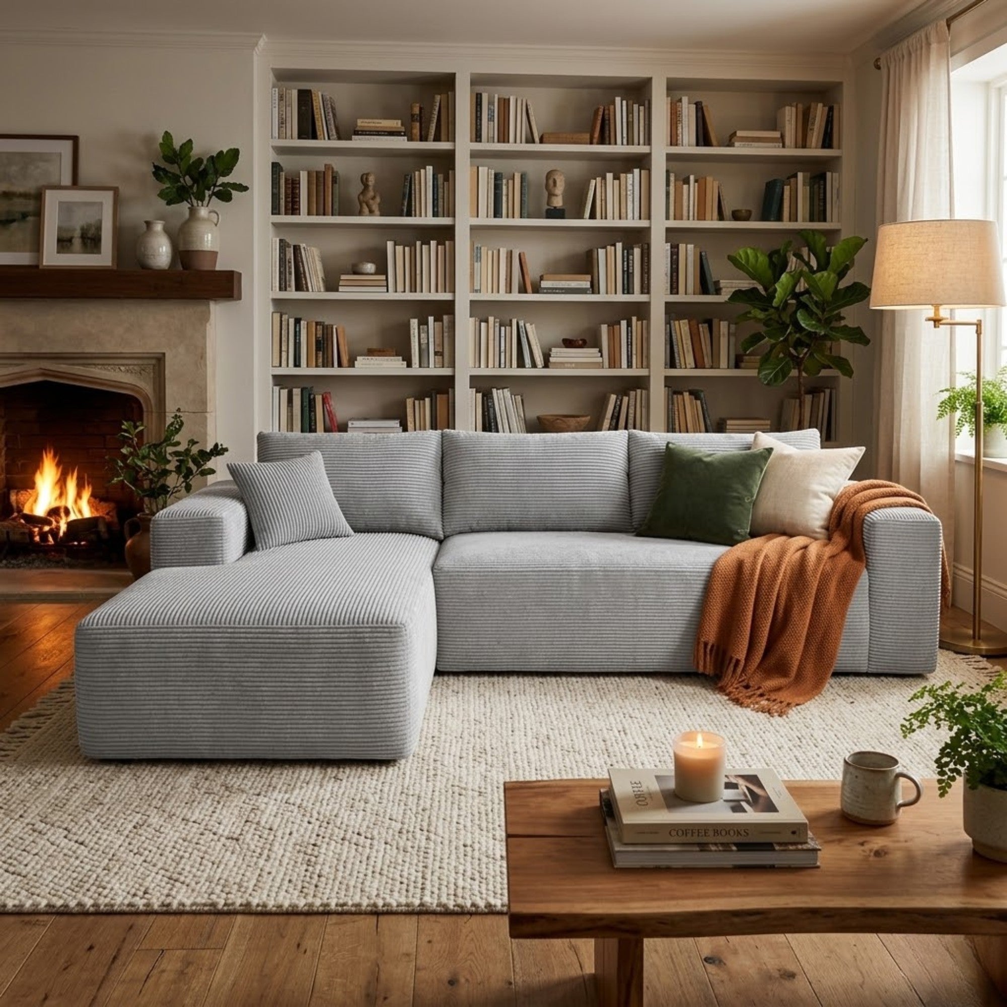Corduray Cloud Compression Sectional with Deep Seat Grey | CastleUp Experience Centre Online Furniture