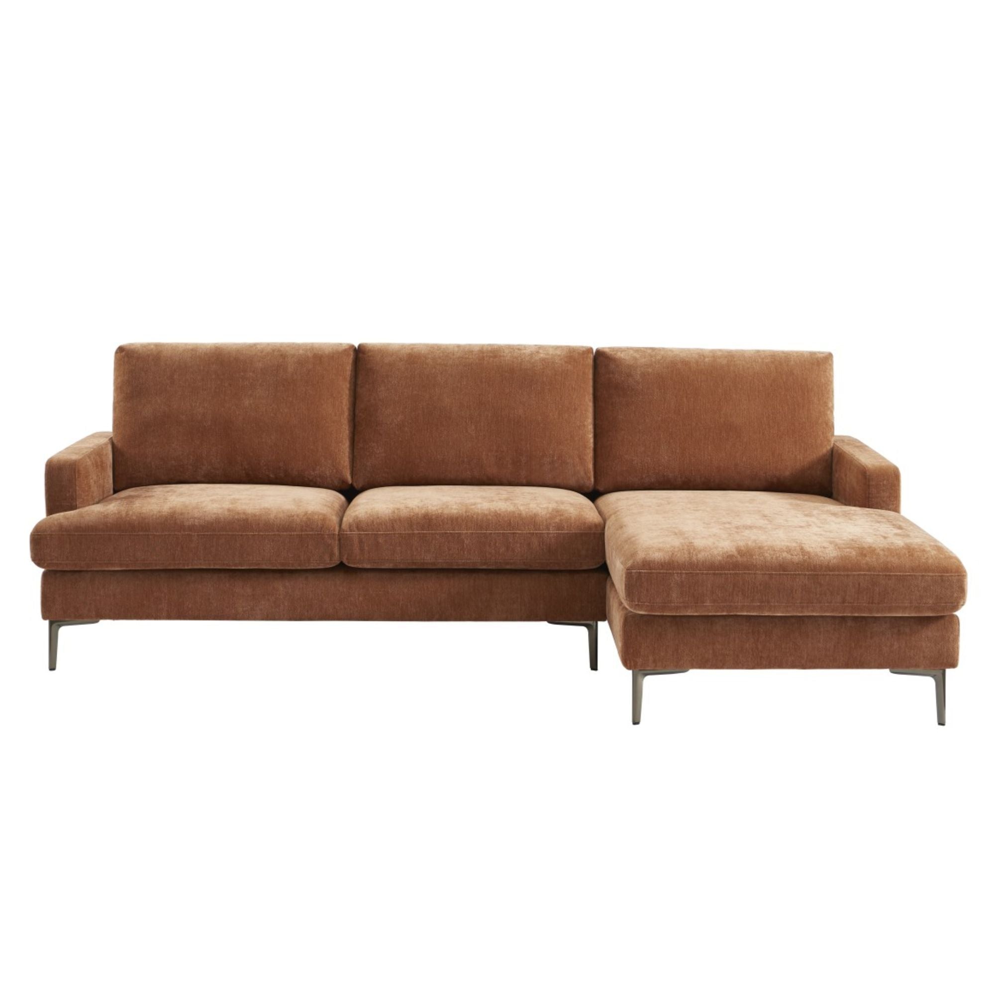 Brassex terracotta sectional sofa with multiple cushioned seats and modern design, ideal for stylish living room seating.