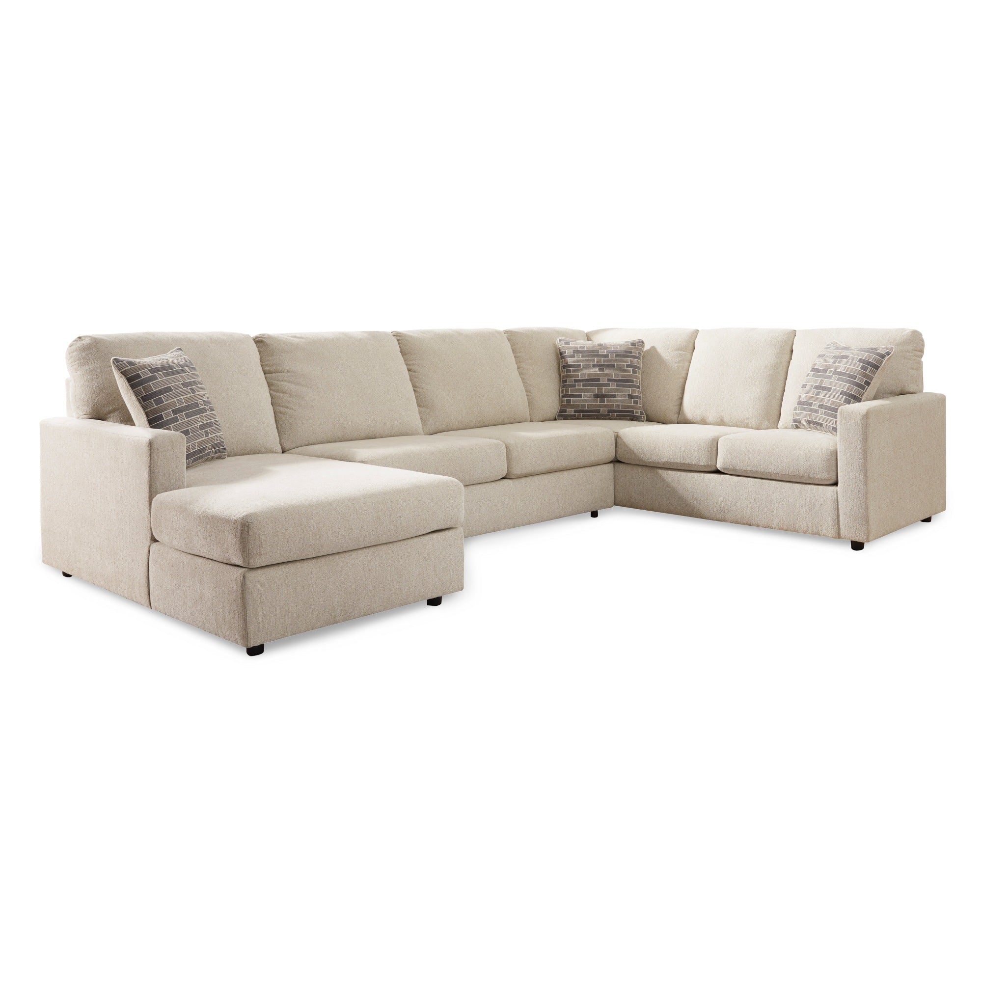 Edenfield 3Pc Sectional With Chaise in Linen