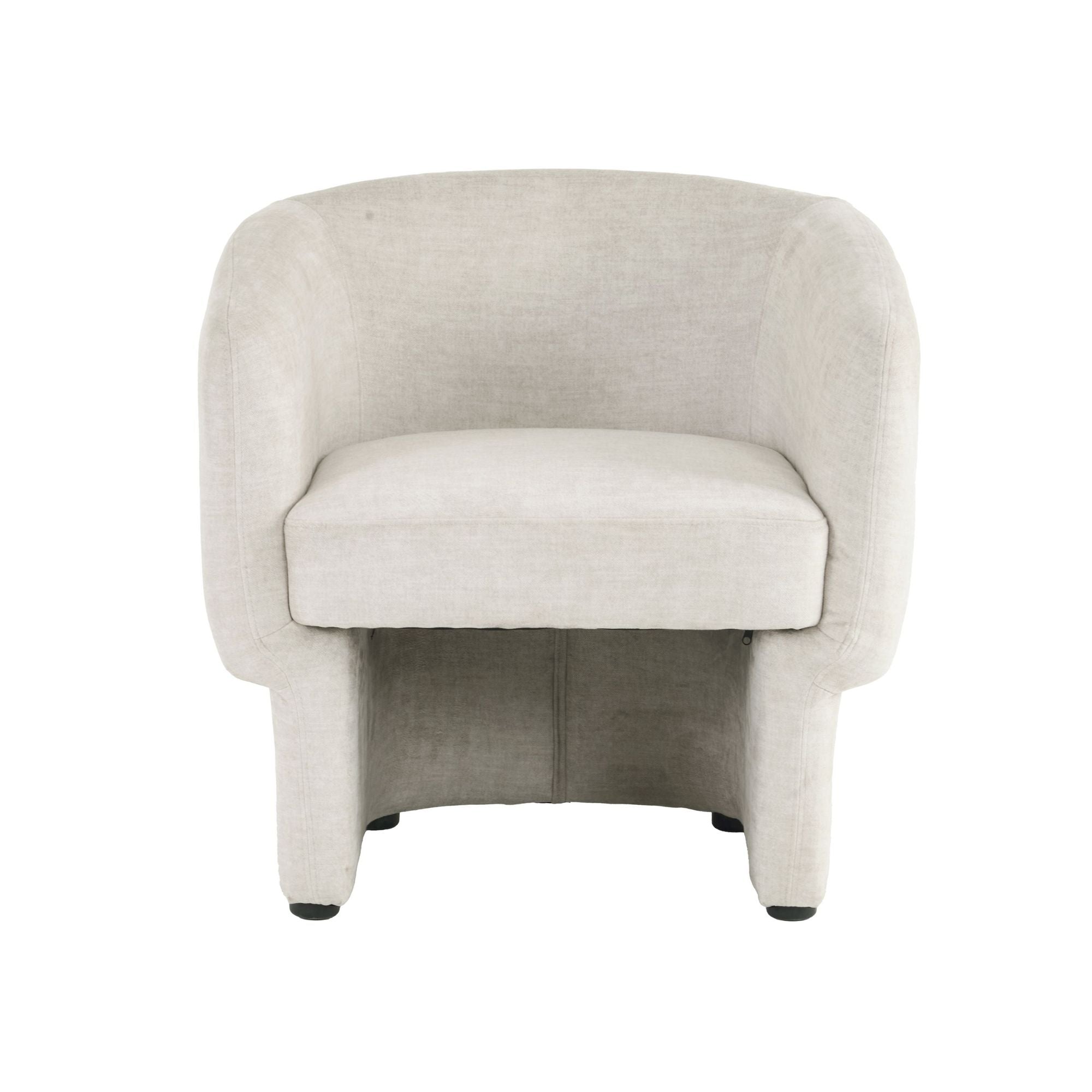 Sheri beige velvet accent chair with modern design, plush upholstery, and wooden legs, perfect for living room decor.