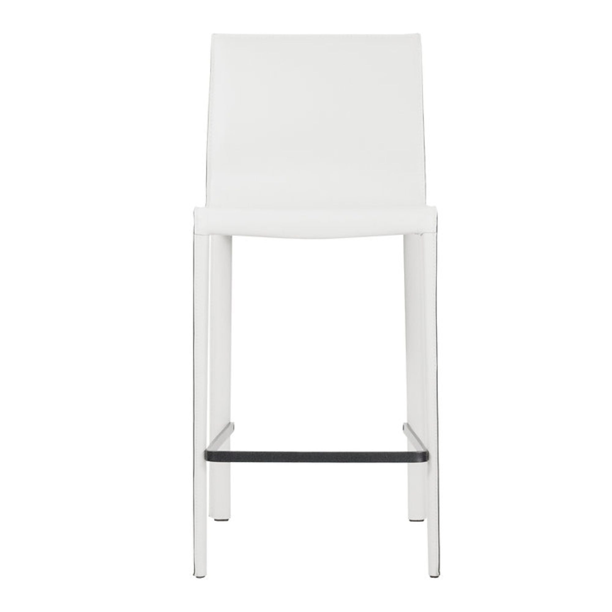 White Stan Counter Bar Stools by Elite Living featuring modern design with sleek, comfortable seating and sturdy metal legs.