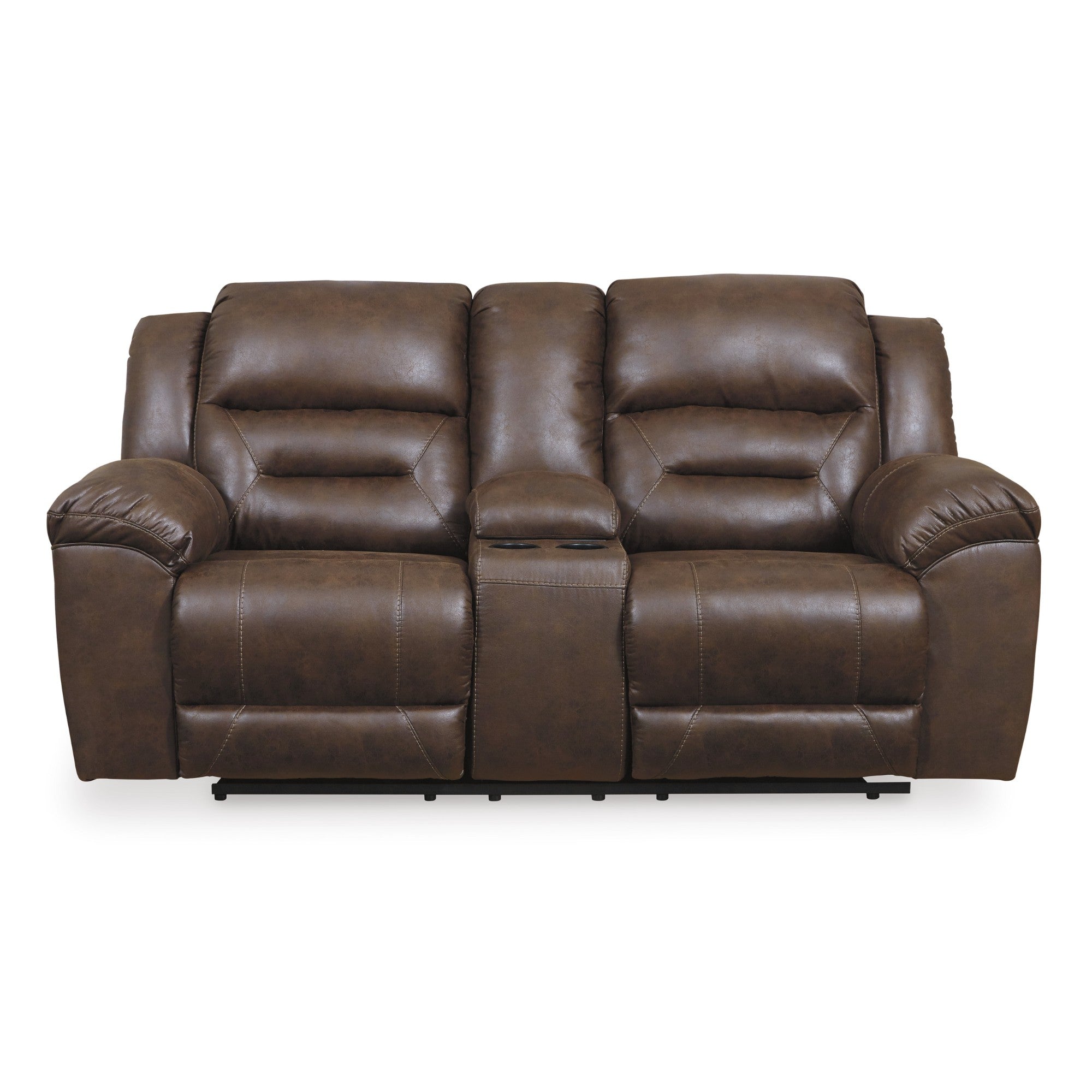 Stoneland Reclining Power Loveseat in Chocolate w/console