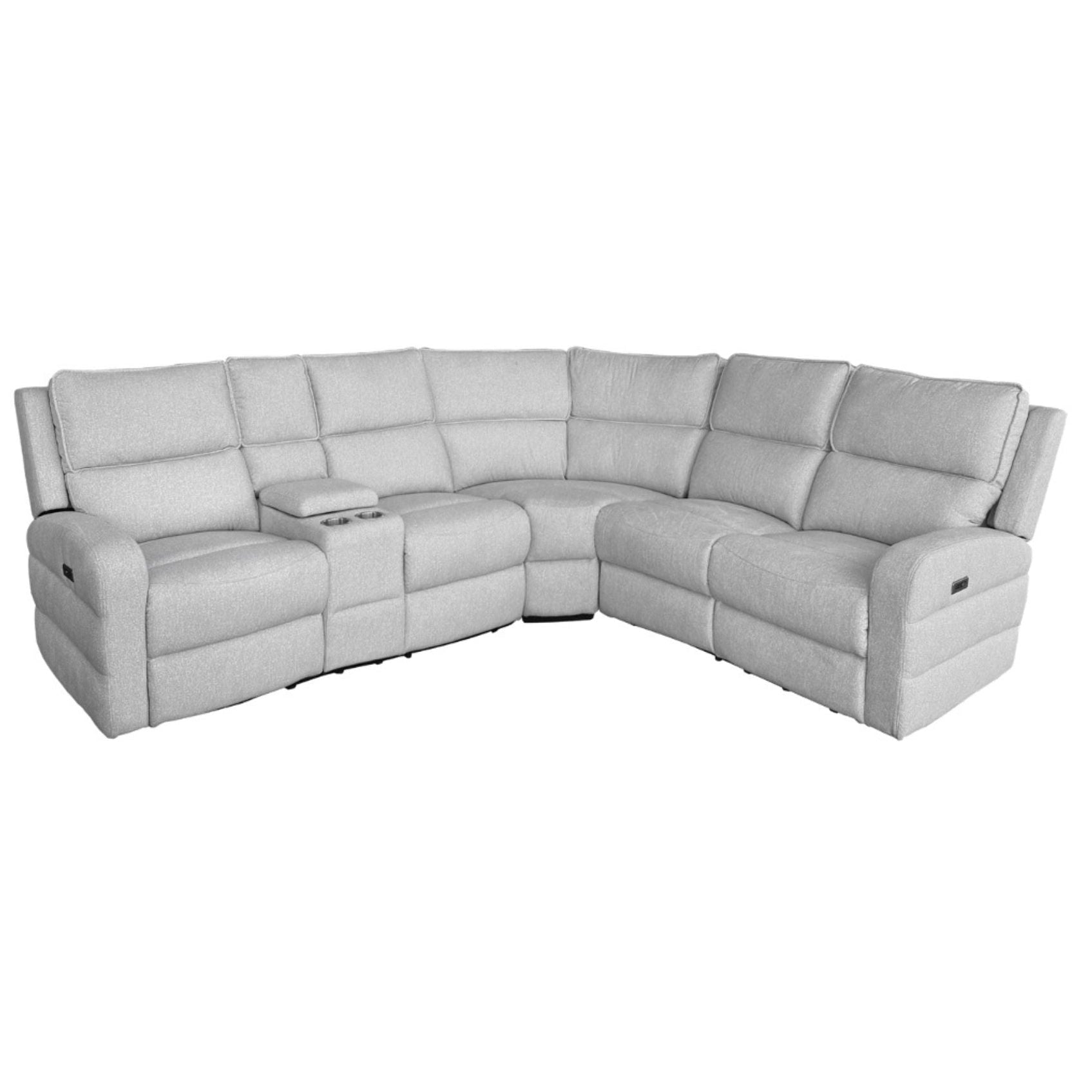 Grey Thorne II Collection L-shaped sectional sofa by MAZ, featuring plush cushions and modern design in a spacious living room setting.