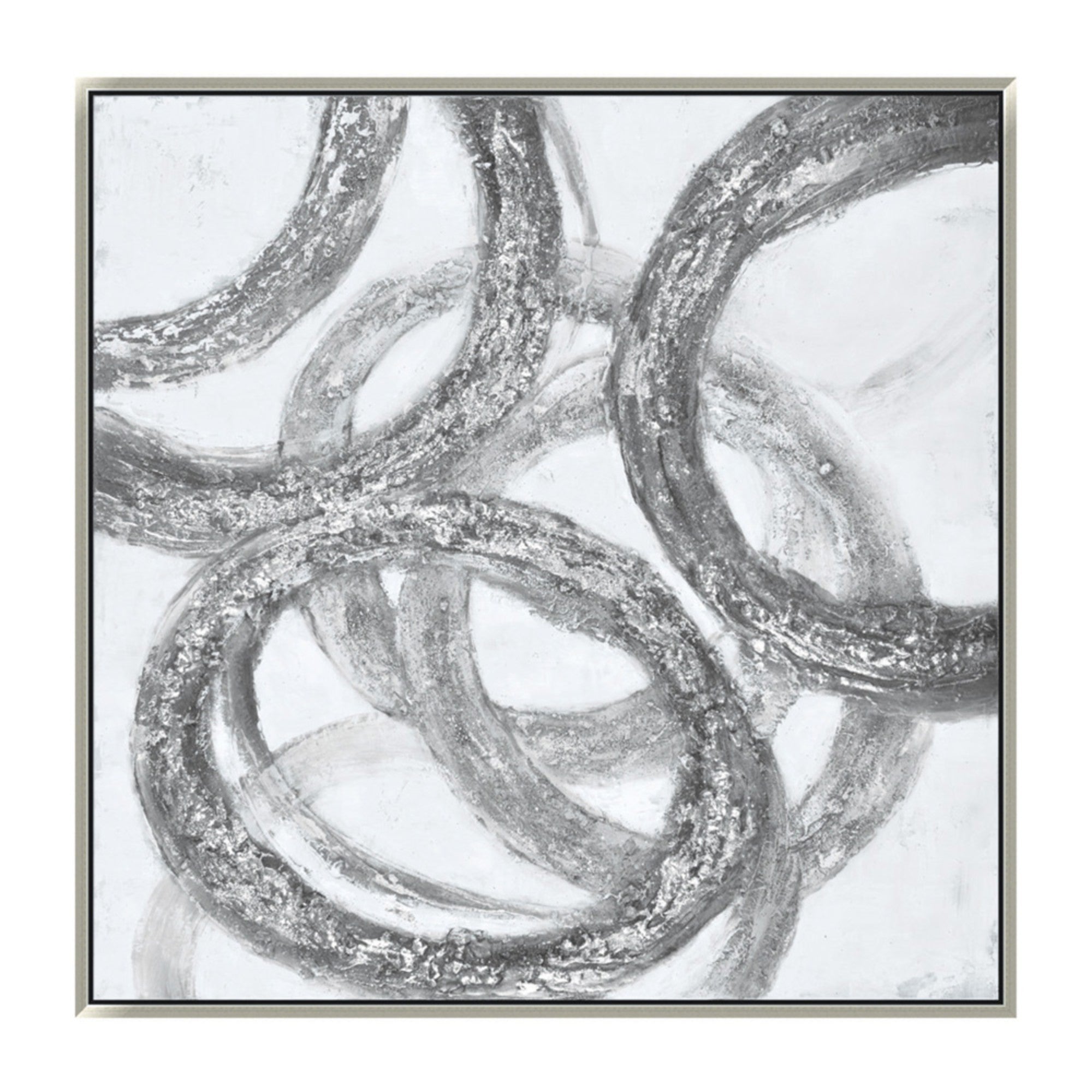 Ringlet Wall Art – Silver Abstract Canvas | CastleUp Experience Centre Online Furniture