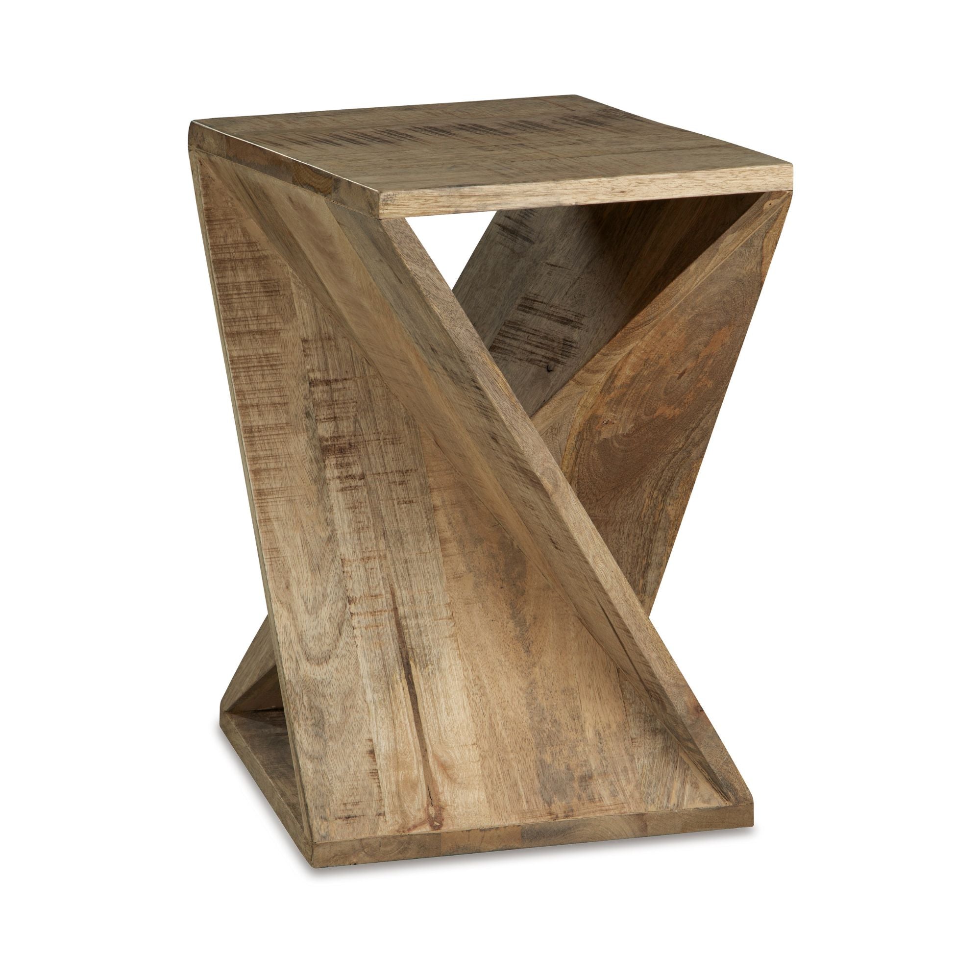 Signature Design by Ashley Zalemont accent end table with a round wooden top and sleek metal legs.