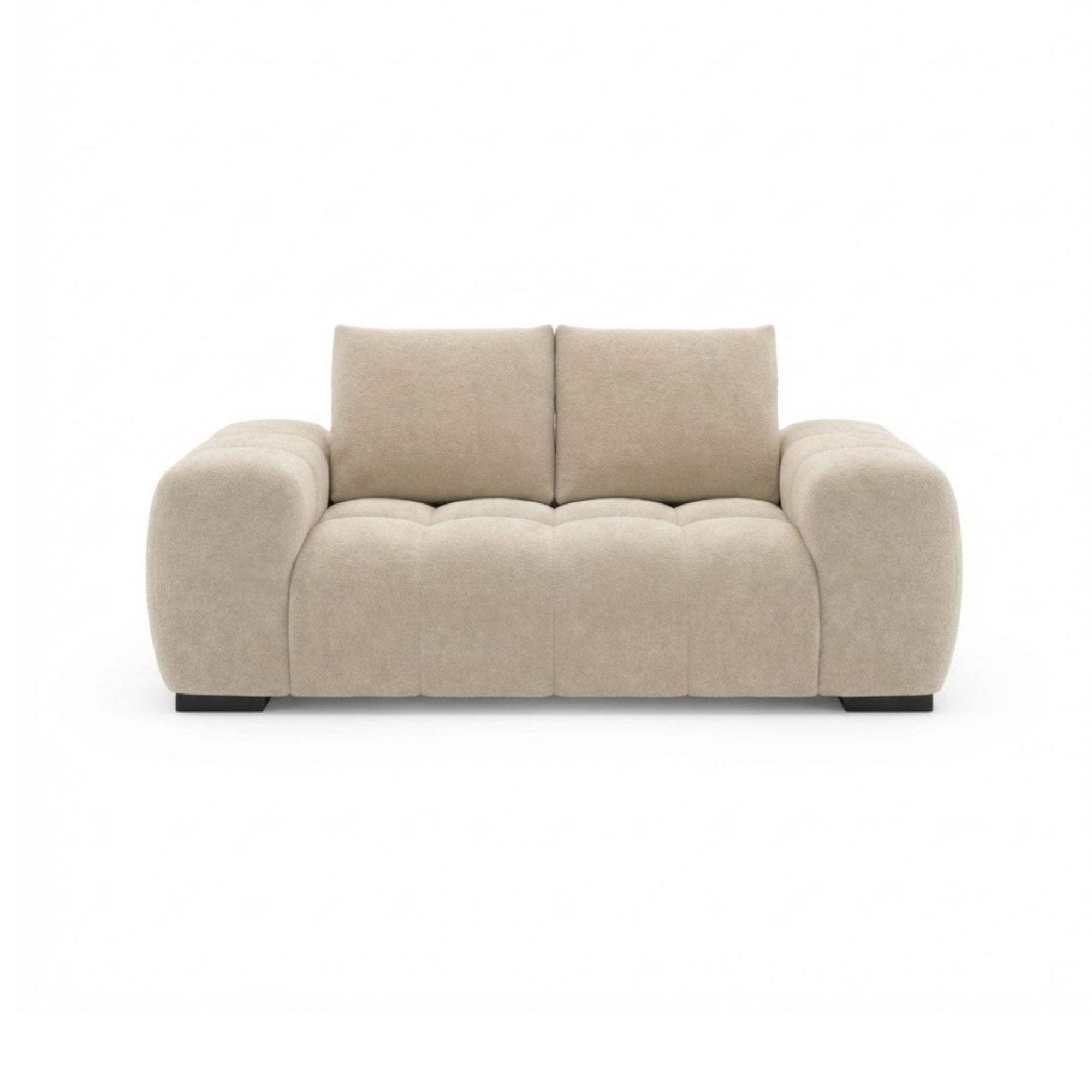 Brassex Zara Collection beige loveseat with plush cushions and modern design, perfect for living room seating.