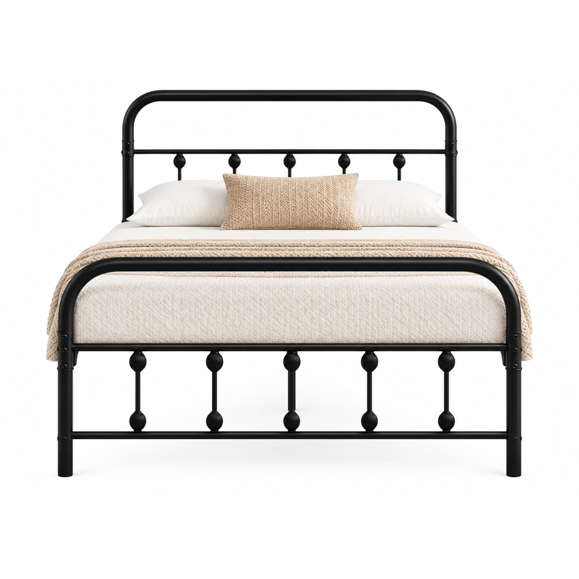Black Steel Platform Bed Frame