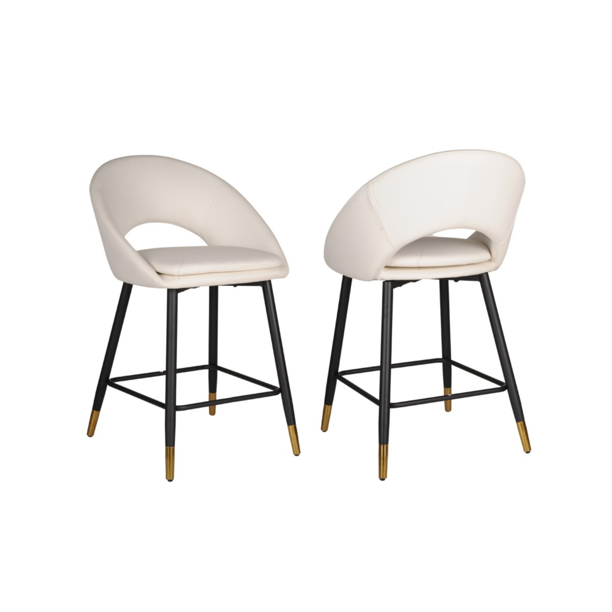 Counter Bar Stool Set of 2 in White 24492.