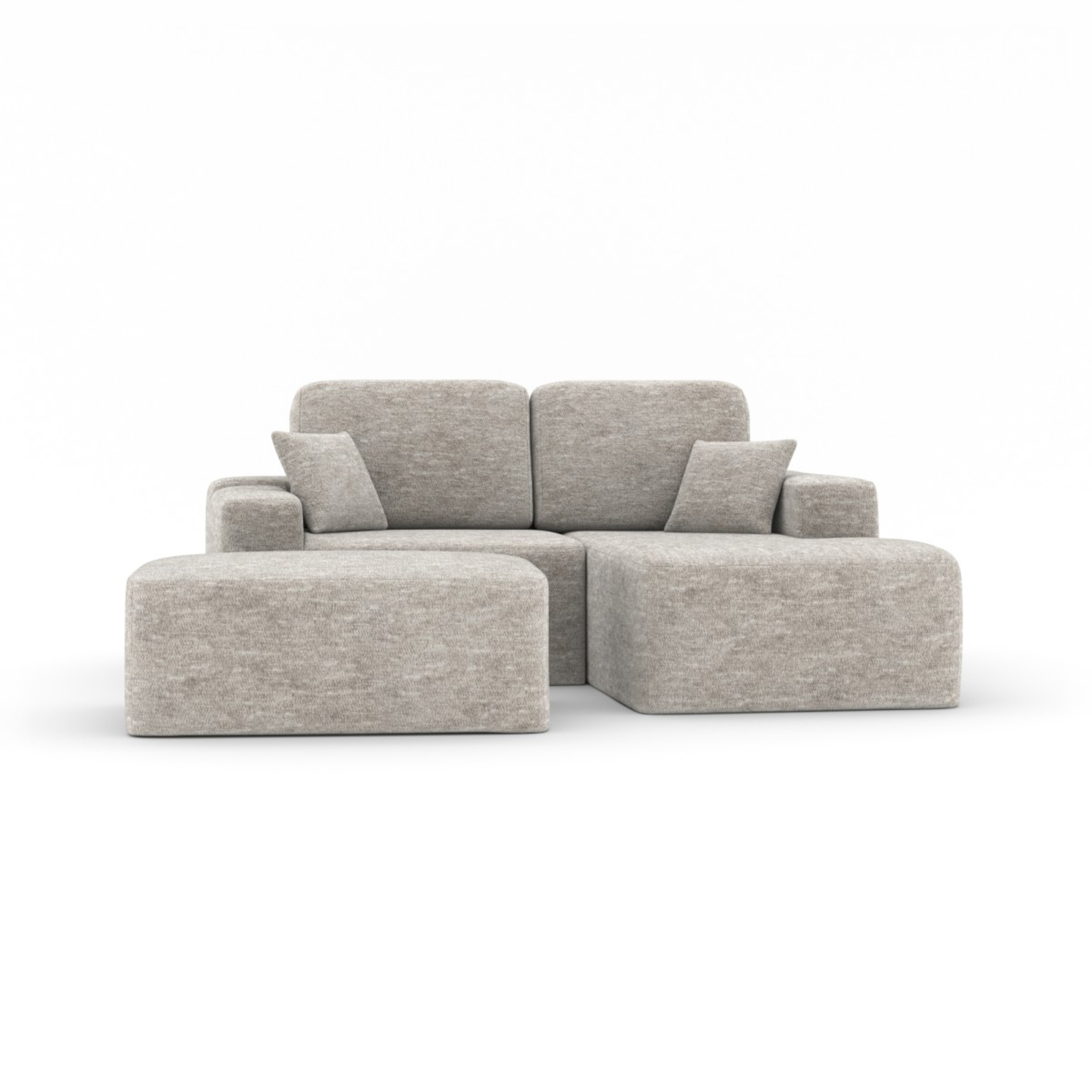 Sectional W/Ottoman in Beige 443202 | CastleUp Experience Centre