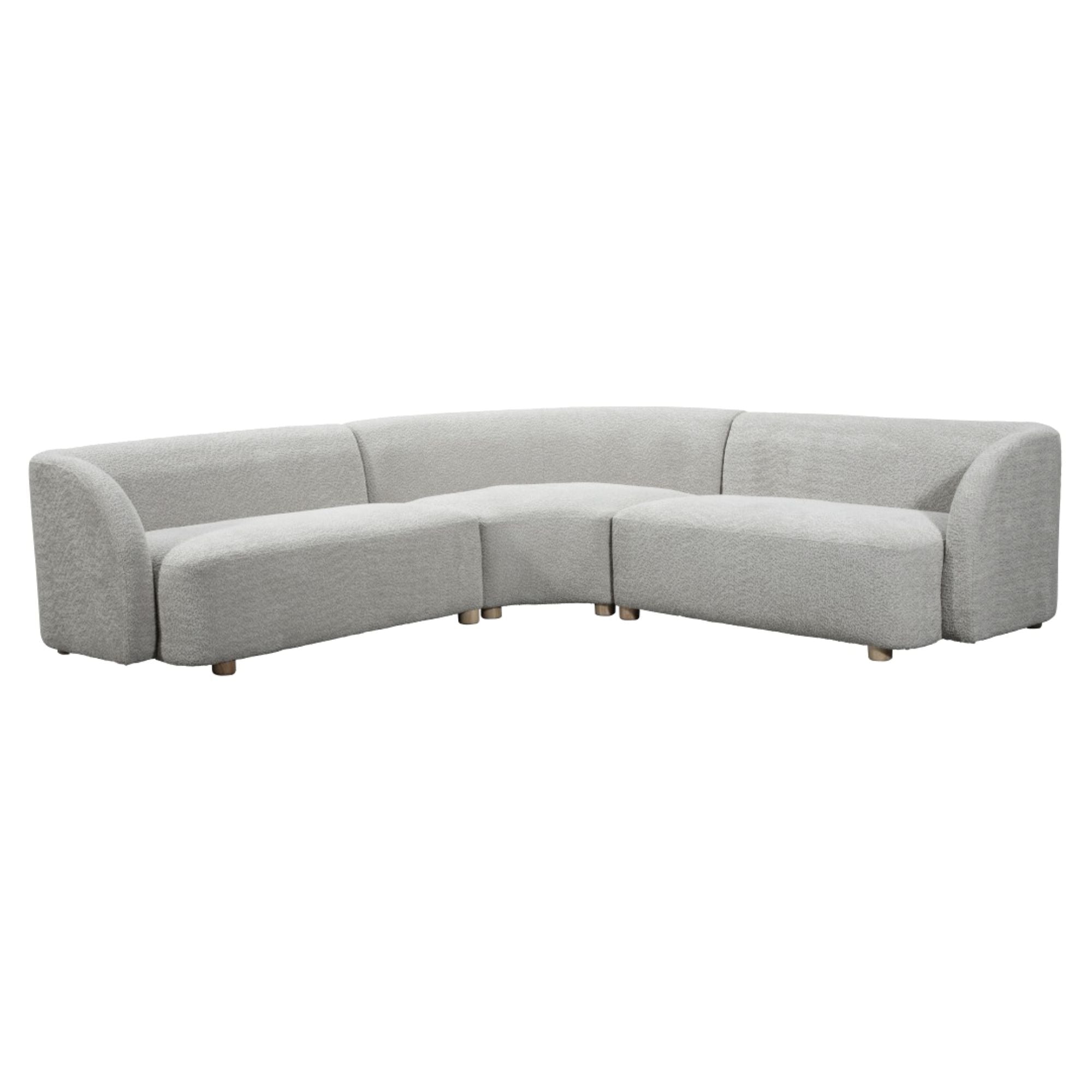 Beige polyester sectional sofa by Brassex with plush cushions and modern design, ideal for living room comfort and style.
