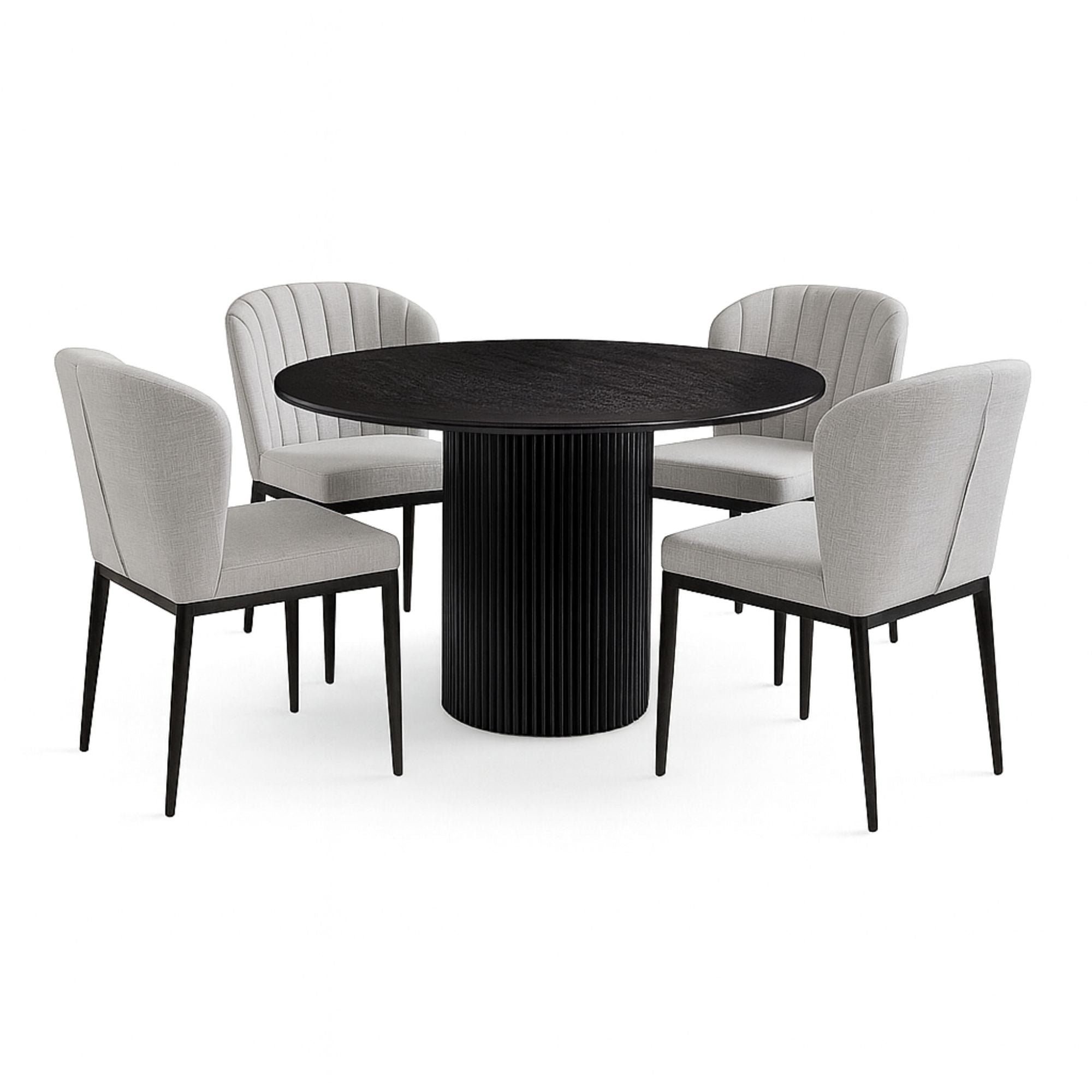Harper 5pc Dining Table Set in Black/Grey | CastleUp Experience Centre