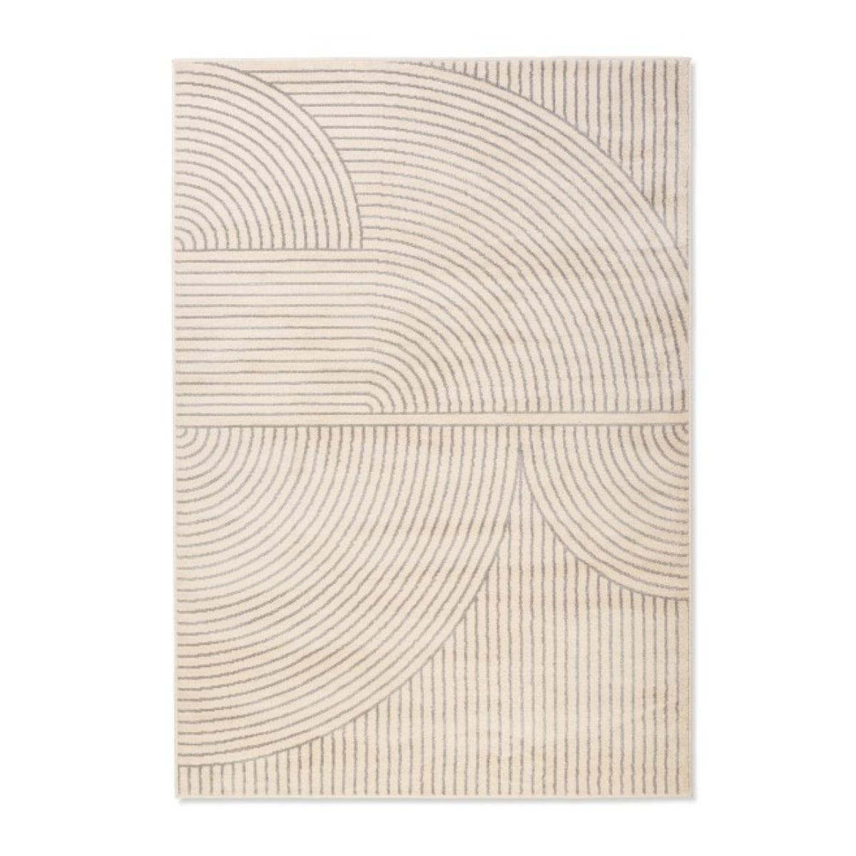 Ella + Ross Urbane Polyester Powerloomed Rug with intricate pattern in neutral tones, showcasing a soft and durable home decor piece.
