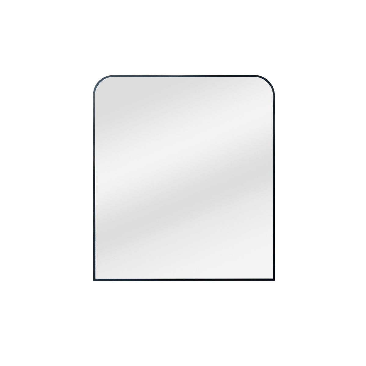 Black frame Amelia wall mirror by Ella + Ross, showcasing a sleek, modern design with a reflective glass surface.