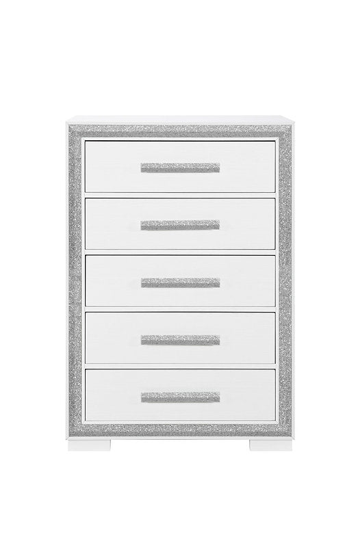 White IFF Andros chest made of wood, featuring a sleek design with multiple drawers for stylish storage.