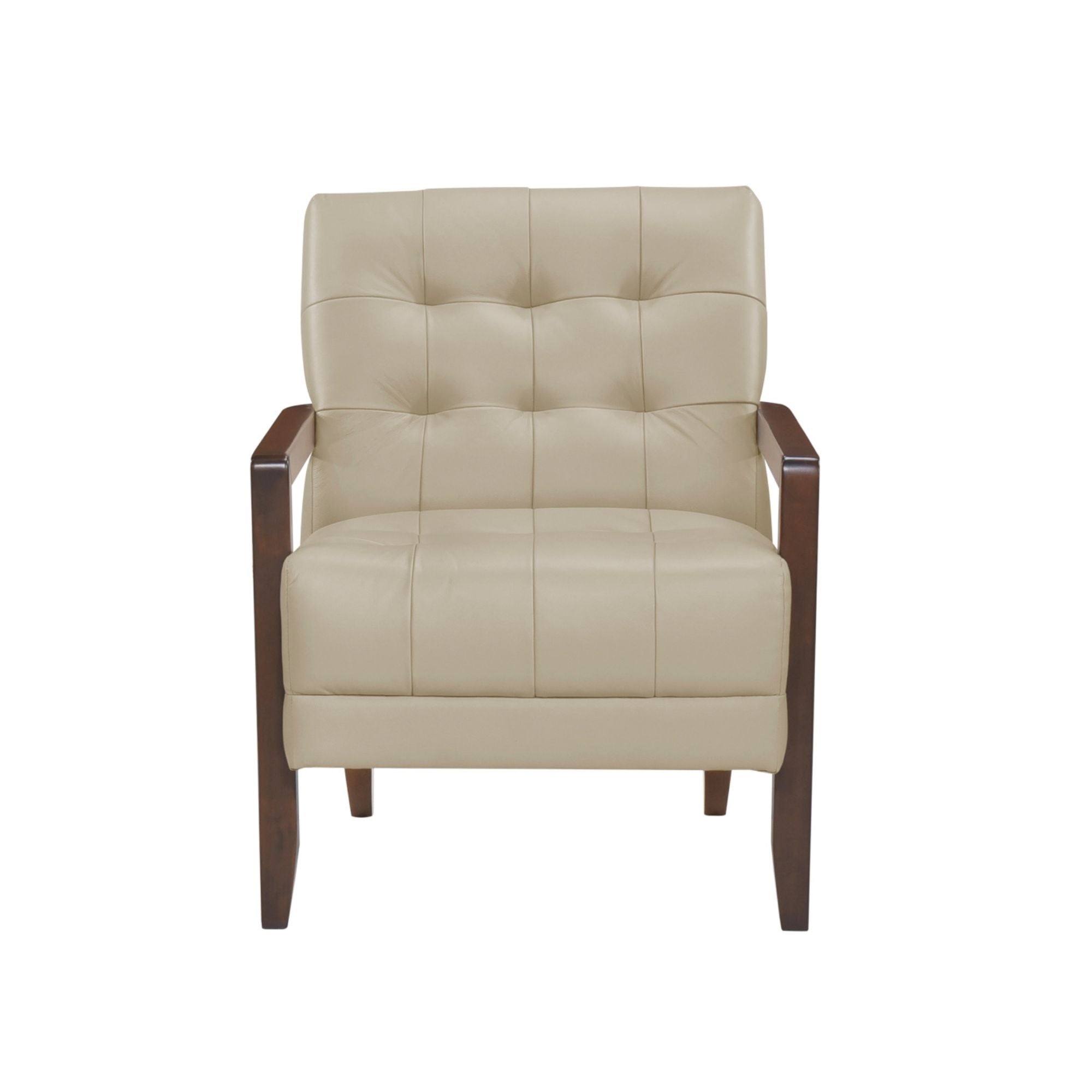 Maz Crafton Collection beige accent chair featuring plush upholstery and a modern design, ideal for living room or bedroom decor.