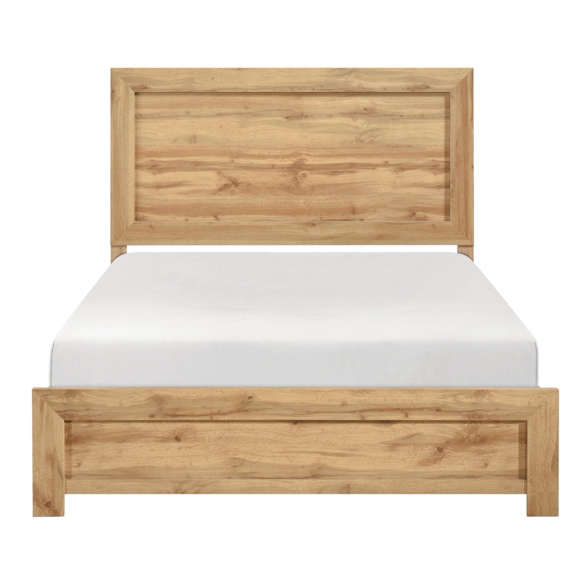 Maz MAZ Corbin 1534NA bedroom set with king-sized bed, dresser, mirror, and one nightstand in brown finish