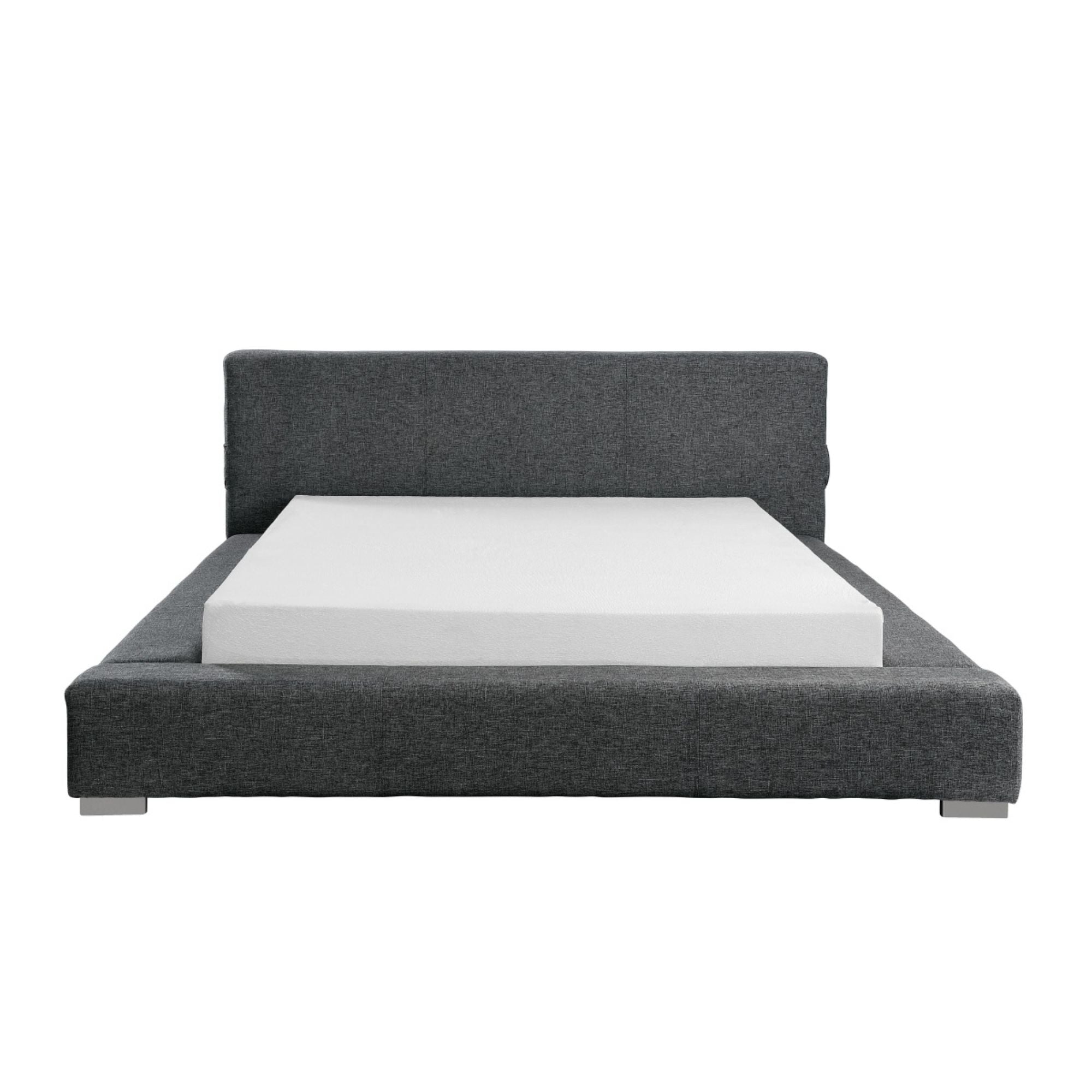 Mazin Furniture Tori Collection platform bed with sleek modern design and wooden finish, shown in a stylish bedroom setting.