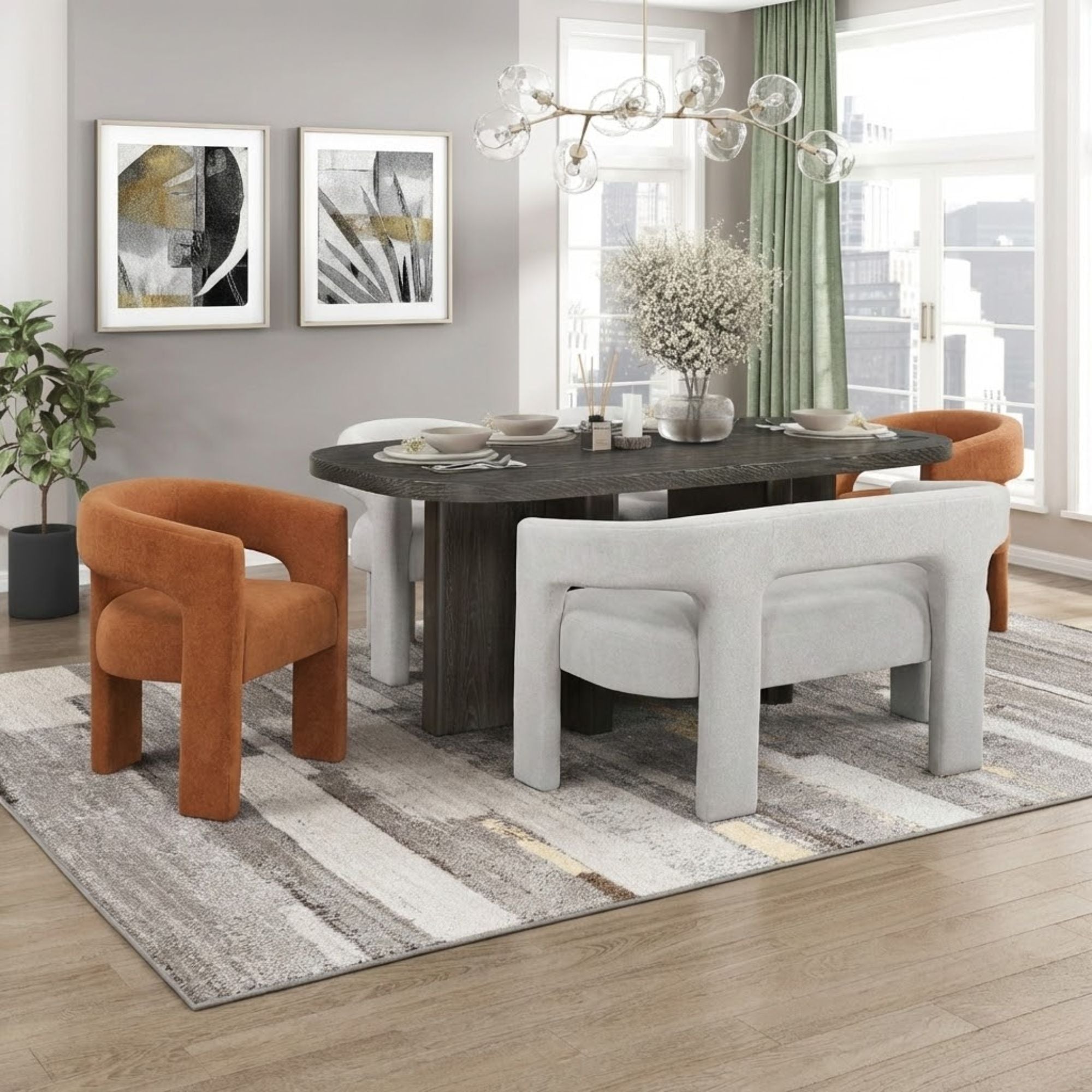 Marais Collection 6 Pc Dining Table Set | CastleUp Experience Centre Online Furniture