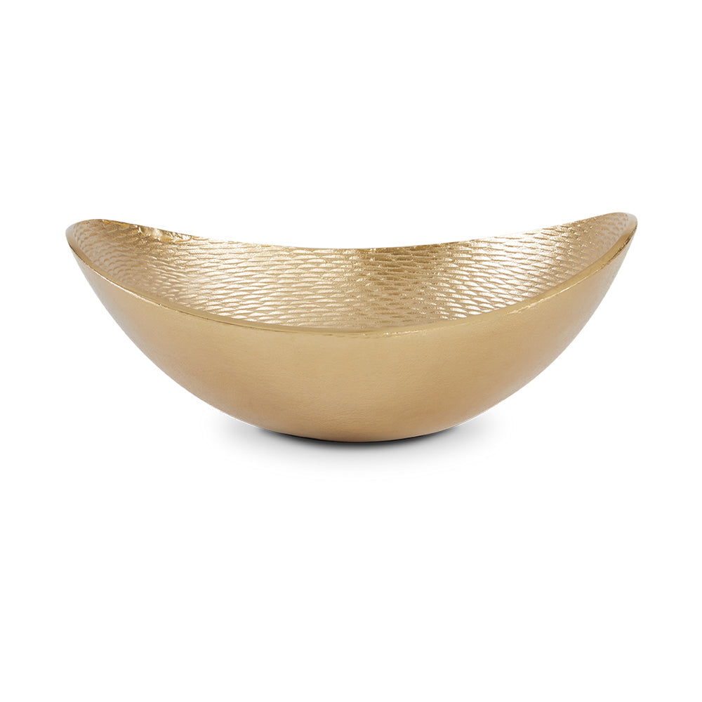 Gold decorative bowl by Xcella, featuring a sleek, round design perfect for home decor displays.