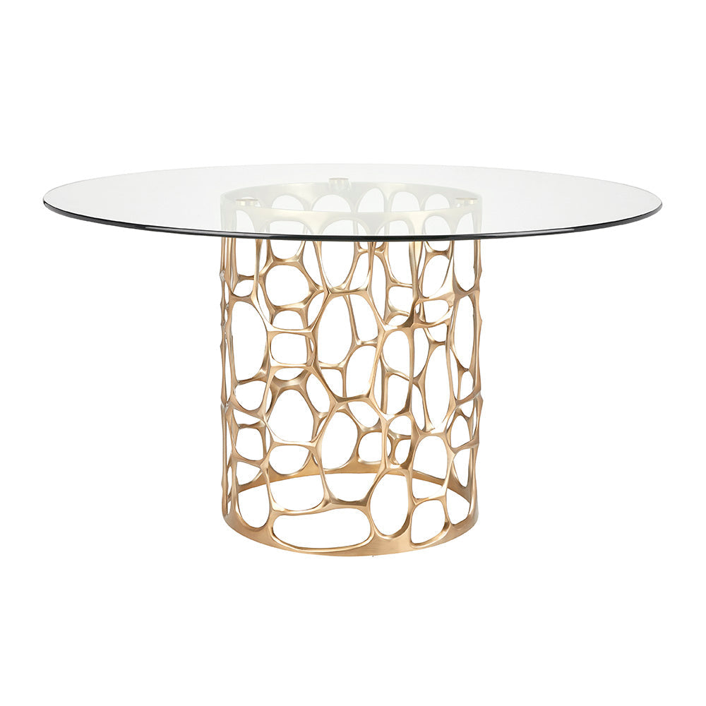 Xcella Mario 5-piece dining table set with gold and ivory finish, including table and matching chairs, stylish and elegant dining furniture