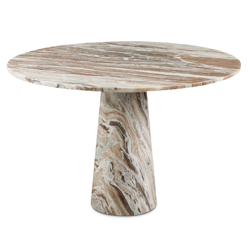 Large Belinda marble dining table by Xcella with a sleek, modern design and polished marble surface.