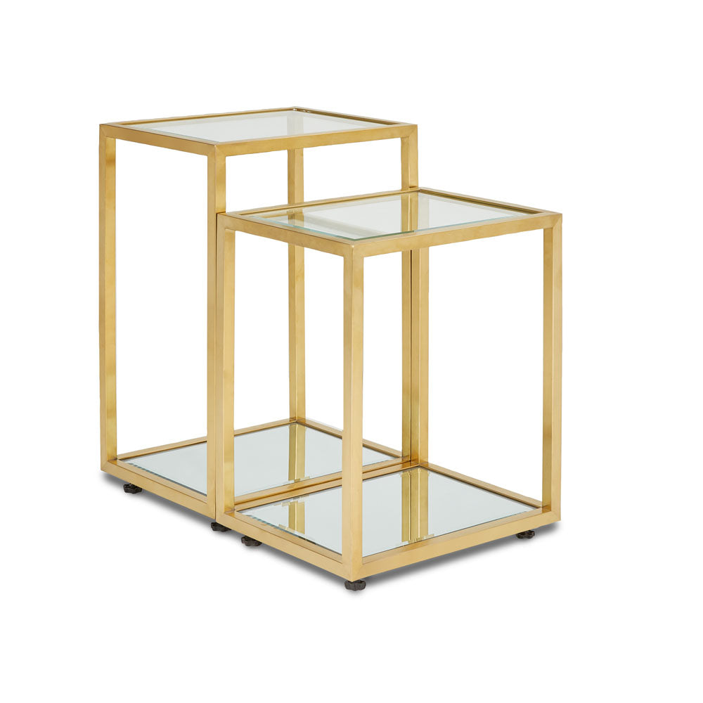Xcella Arabian end table with gold finish, featuring intricate design and elegant surface, ideal for living room or bedroom decor.