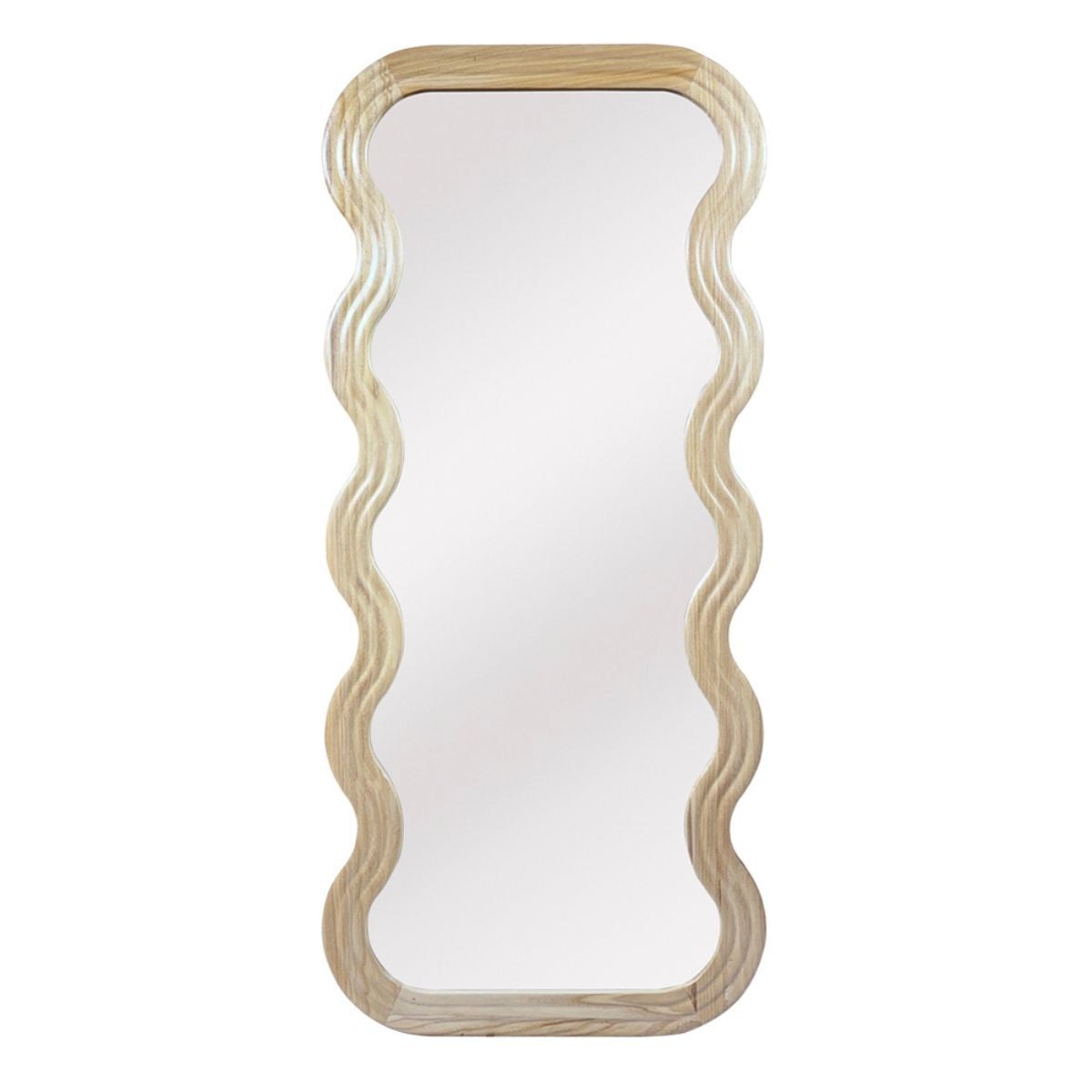 Xcella Arden natural floor mirror with a sleek, full-length design reflecting a modern interior.