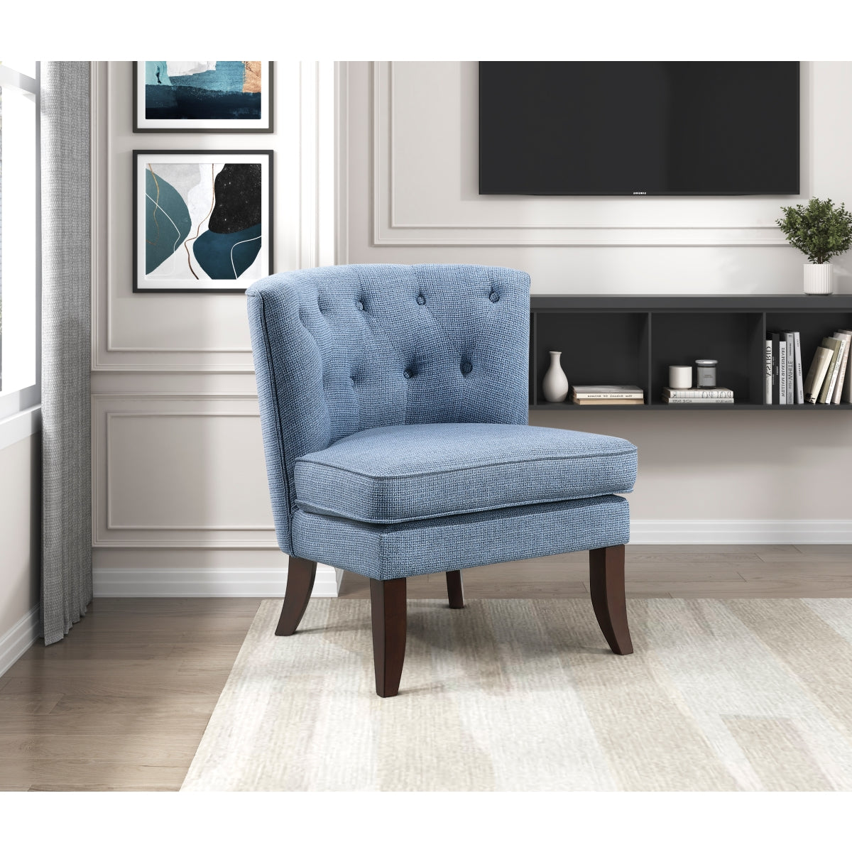 Melrose Collection Accent Chair in Blue | CastleUp Experience Centre Online Furniture