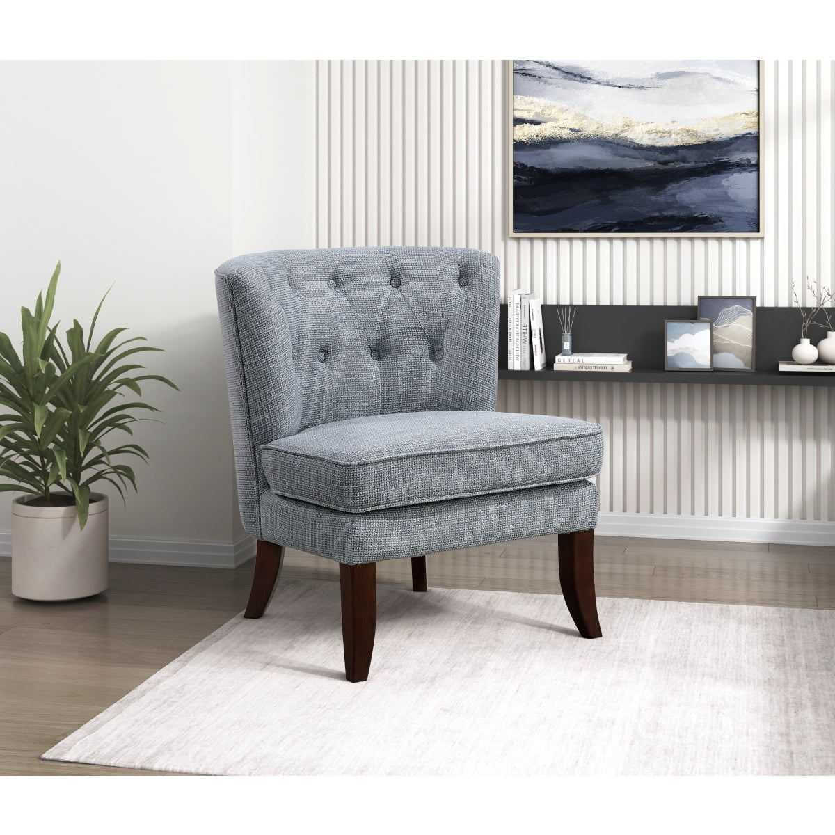 Melrose Collection Accent Chair In Dark Grey | CastleUp Experience Centre Online Furniture