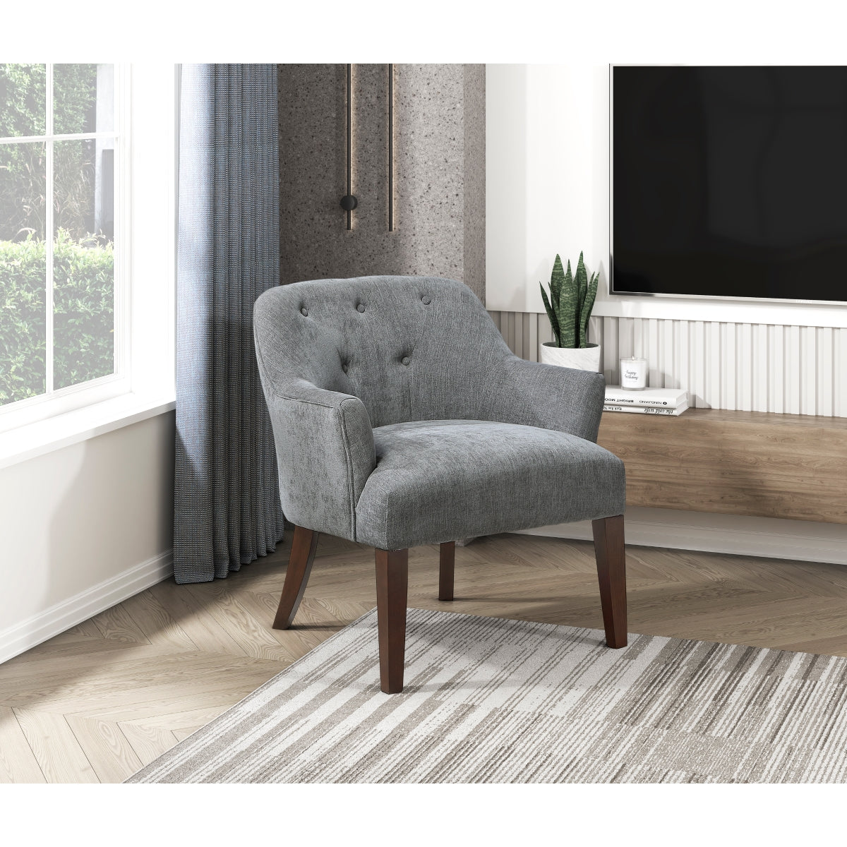 Rebecca Collection Accent Chair in Charcoal | CastleUp Experience Centre Online Furniture