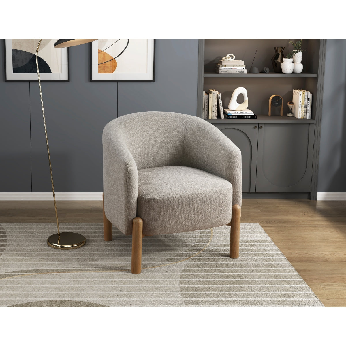 Borger Collection Accent Chair in Taupe | CastleUp Experience Centre Online Furniture